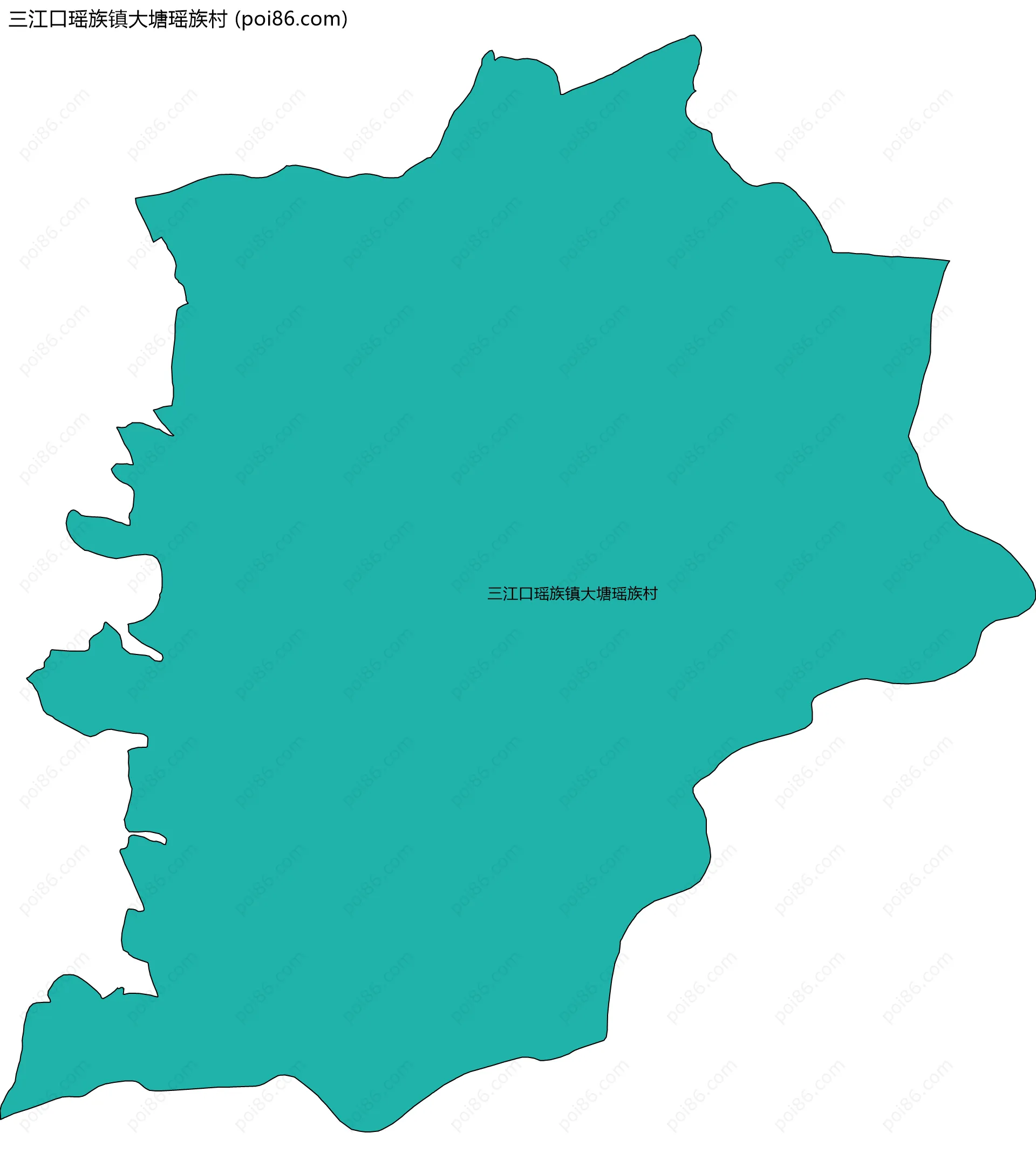 三江口瑶族镇大塘瑶族村边界地图