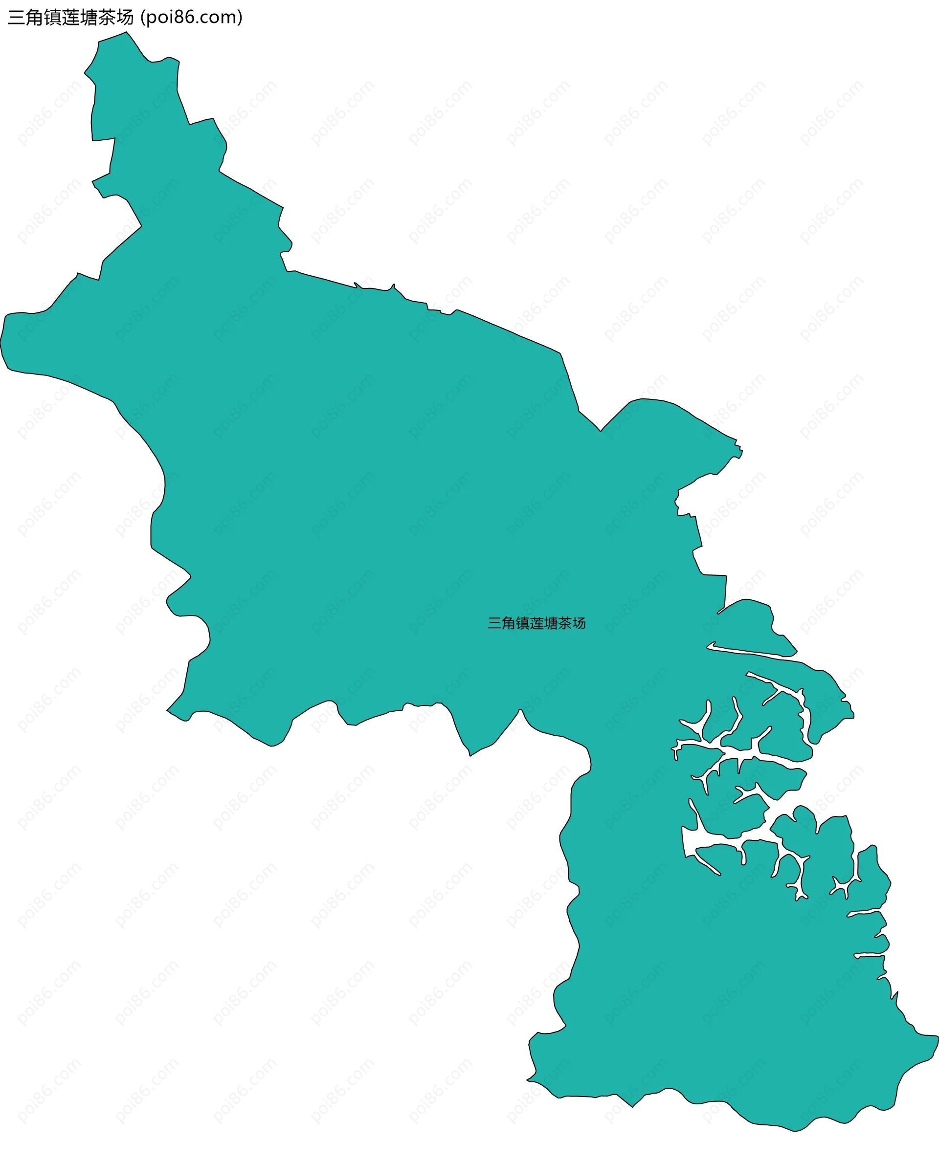 三角镇莲塘茶场边界地图