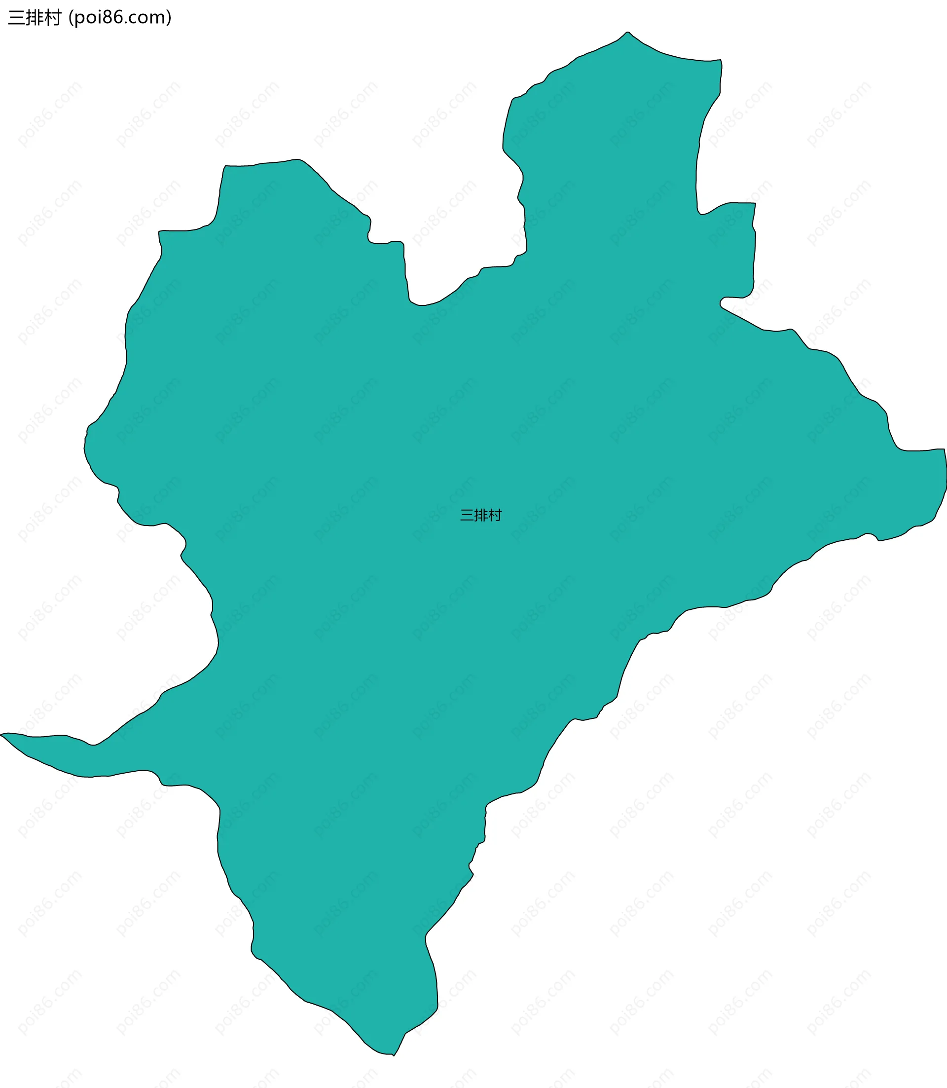 三排村边界地图