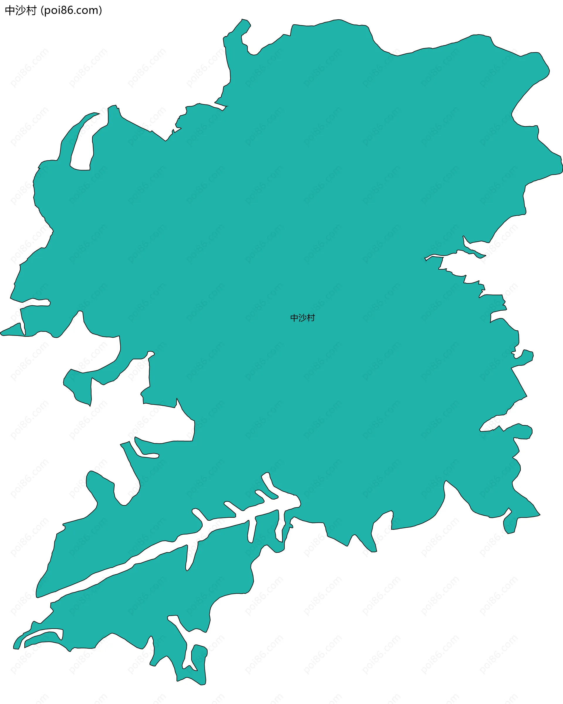 中沙村边界地图