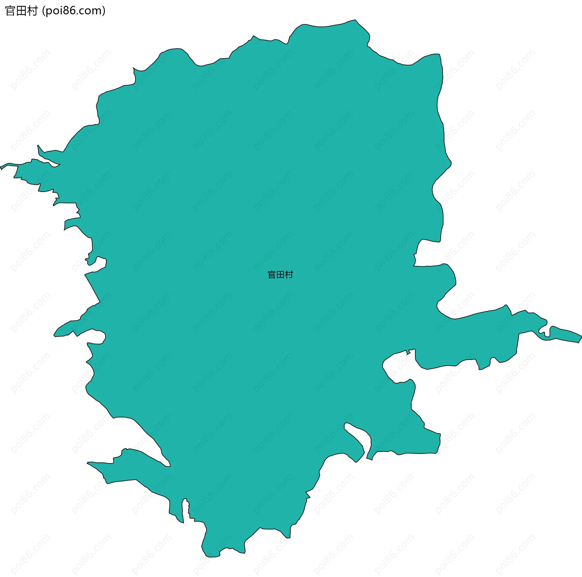 官田村边界地图