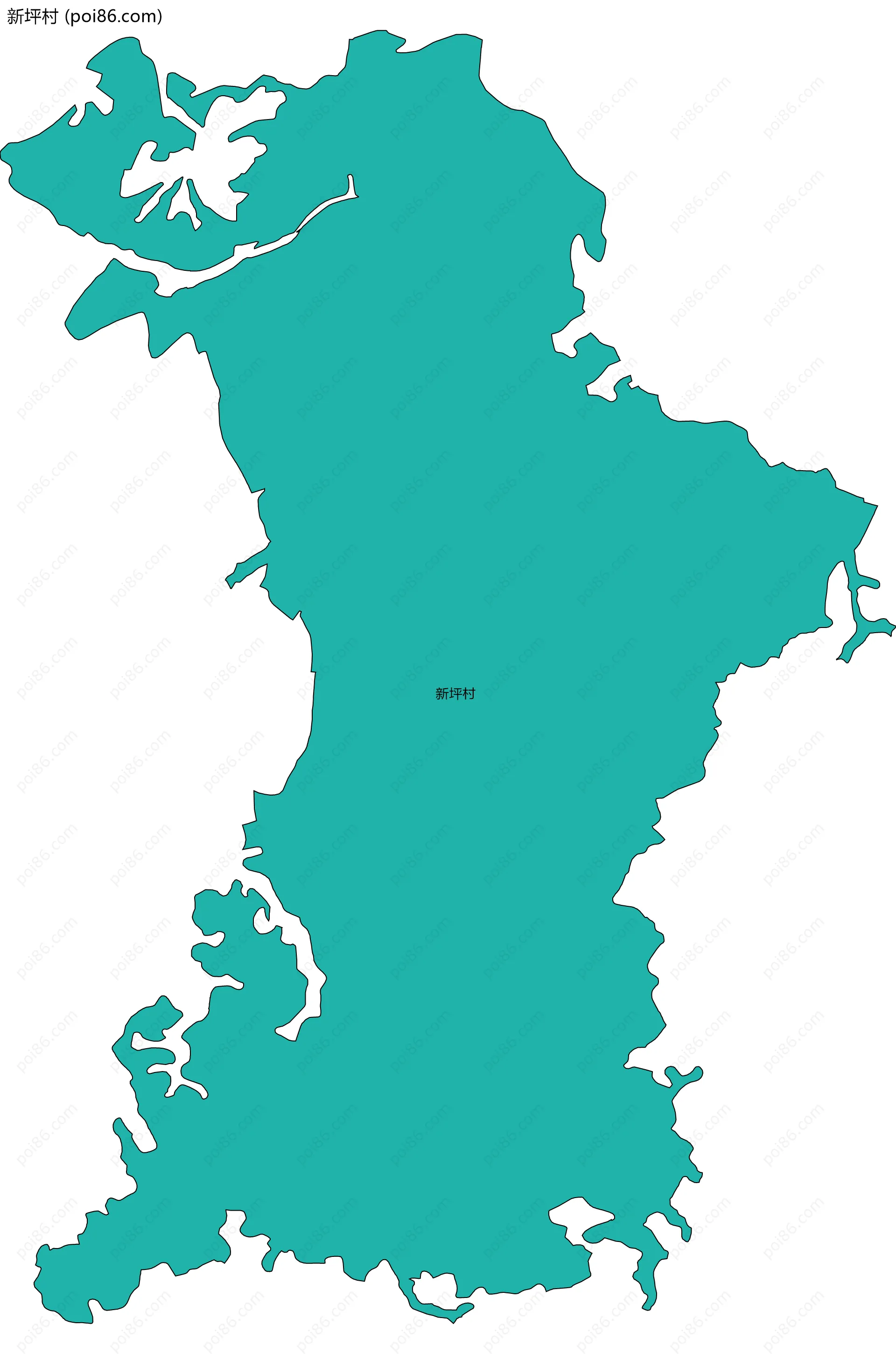 新坪村边界地图