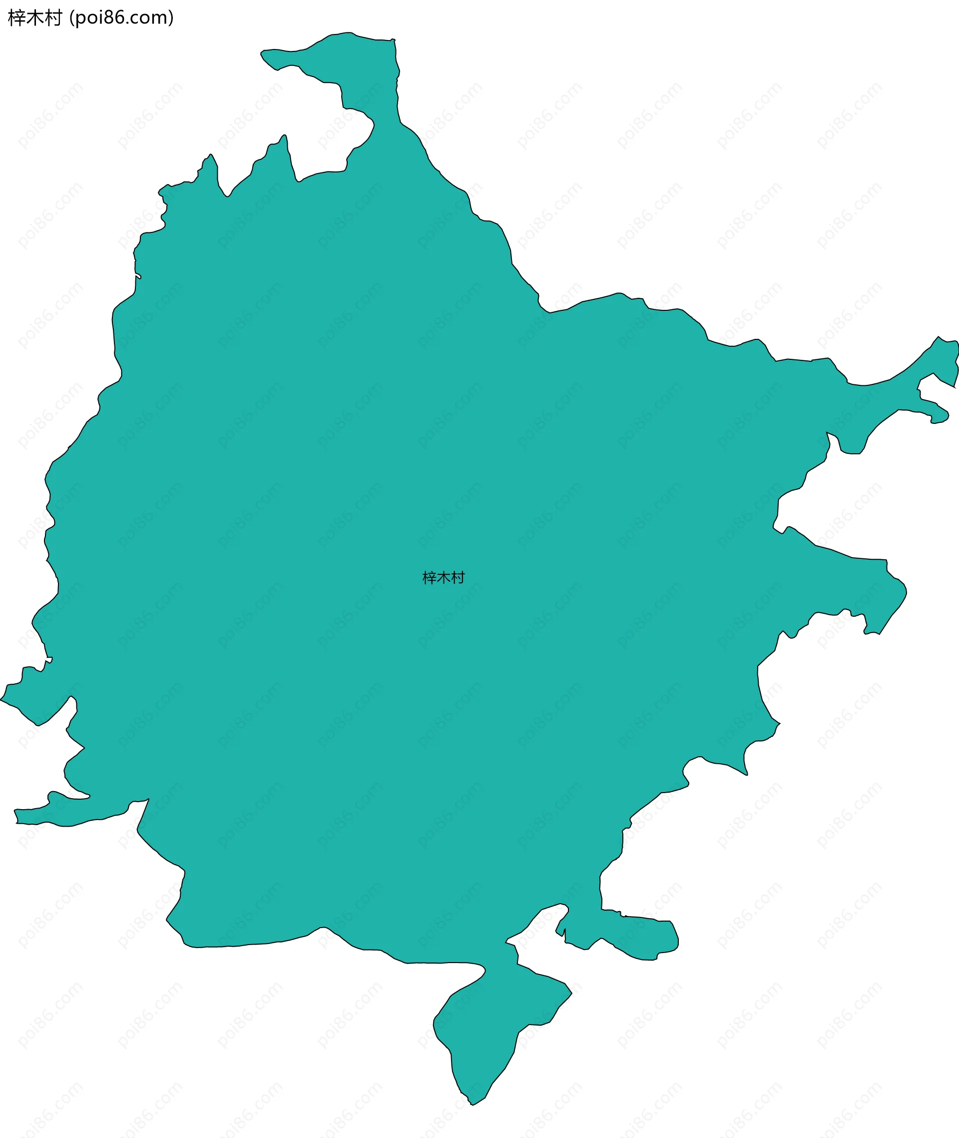 梓木村边界地图