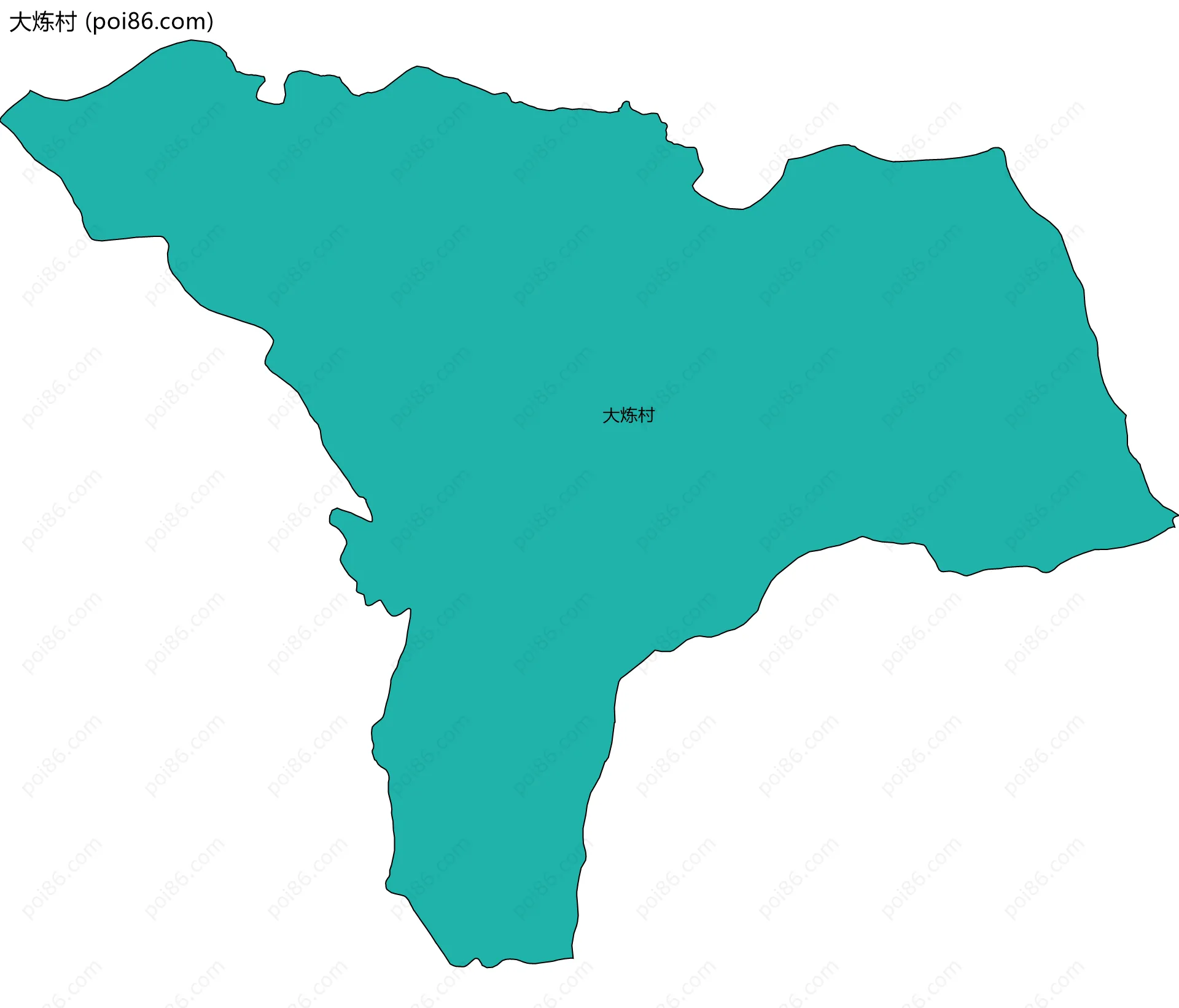 大炼村边界地图