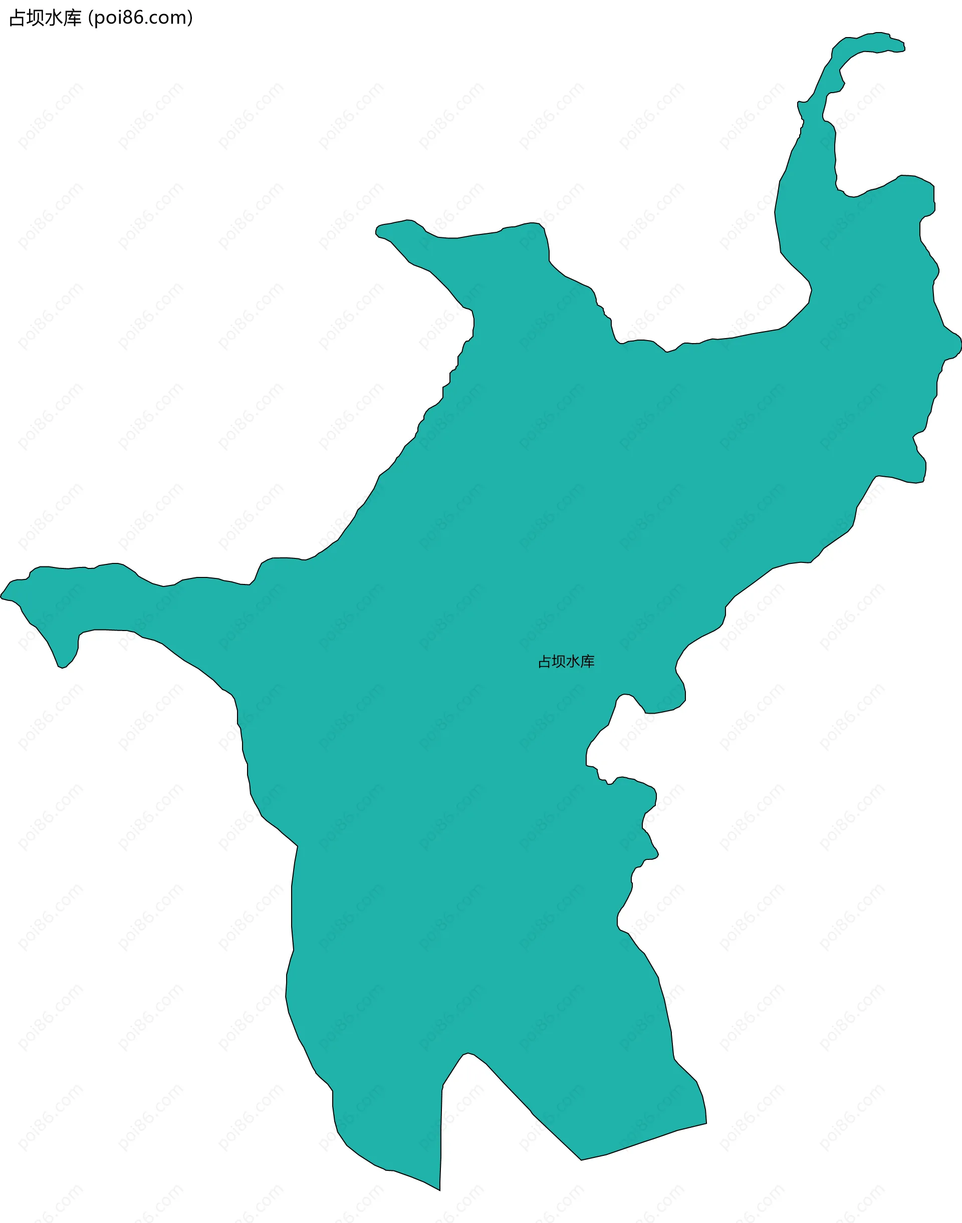 占坝水库边界地图