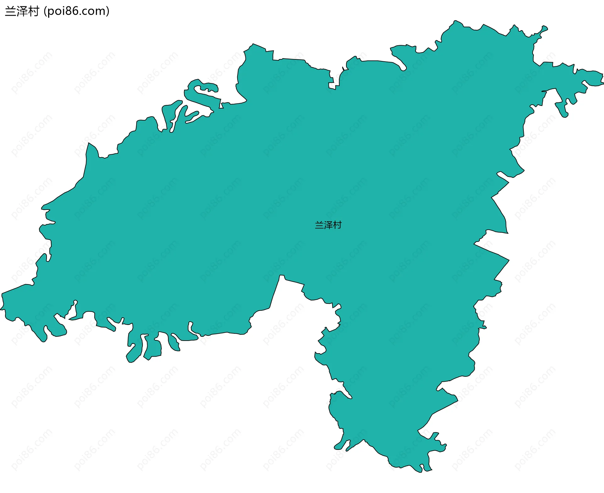 兰泽村边界地图
