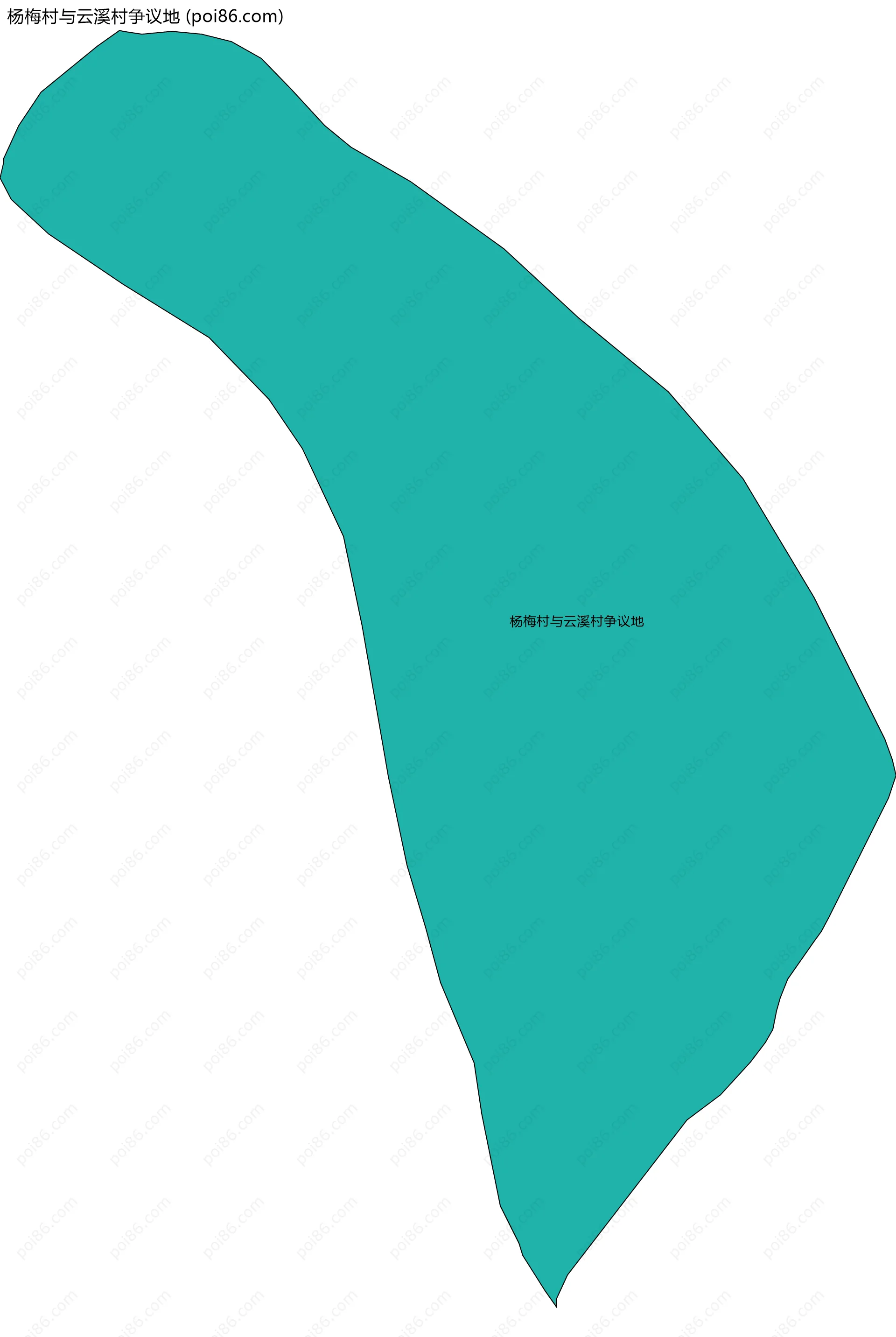 杨梅村与云溪村争议地边界地图