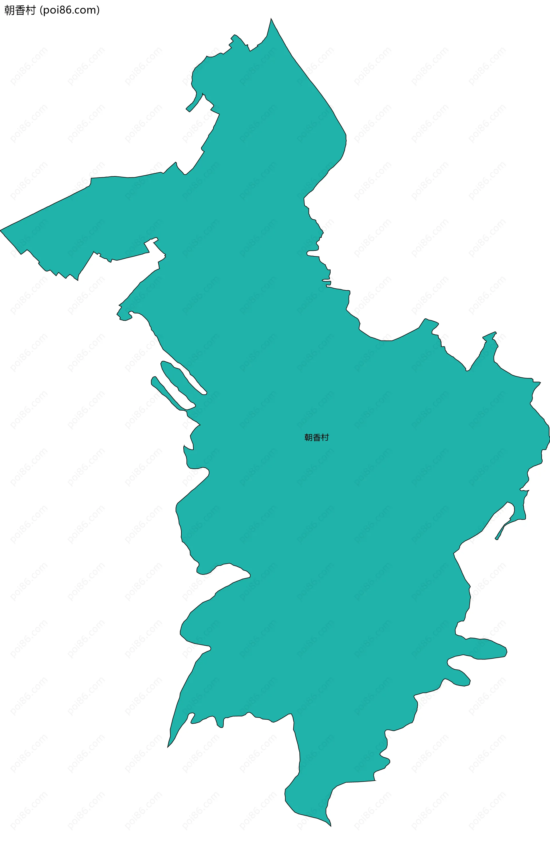 朝香村边界地图