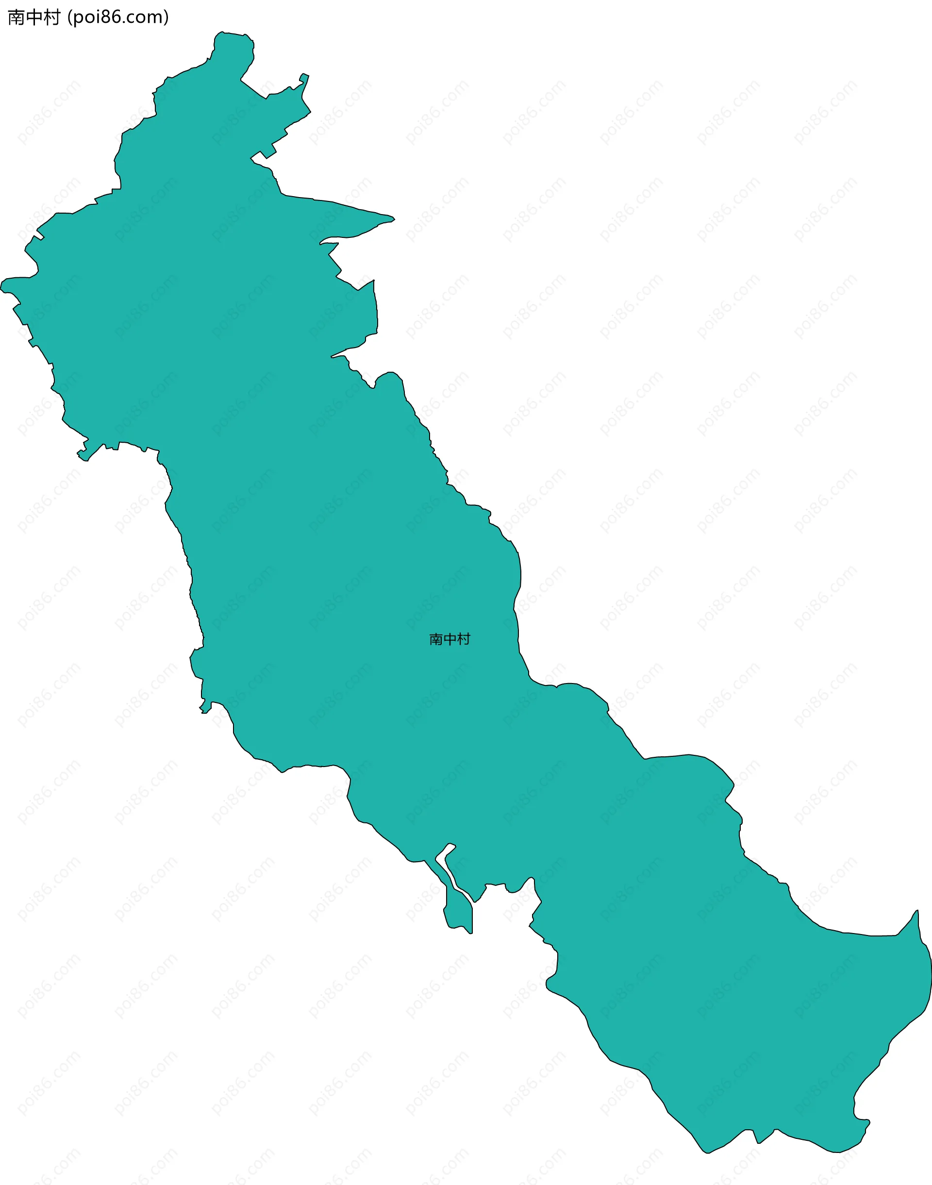 南中村边界地图