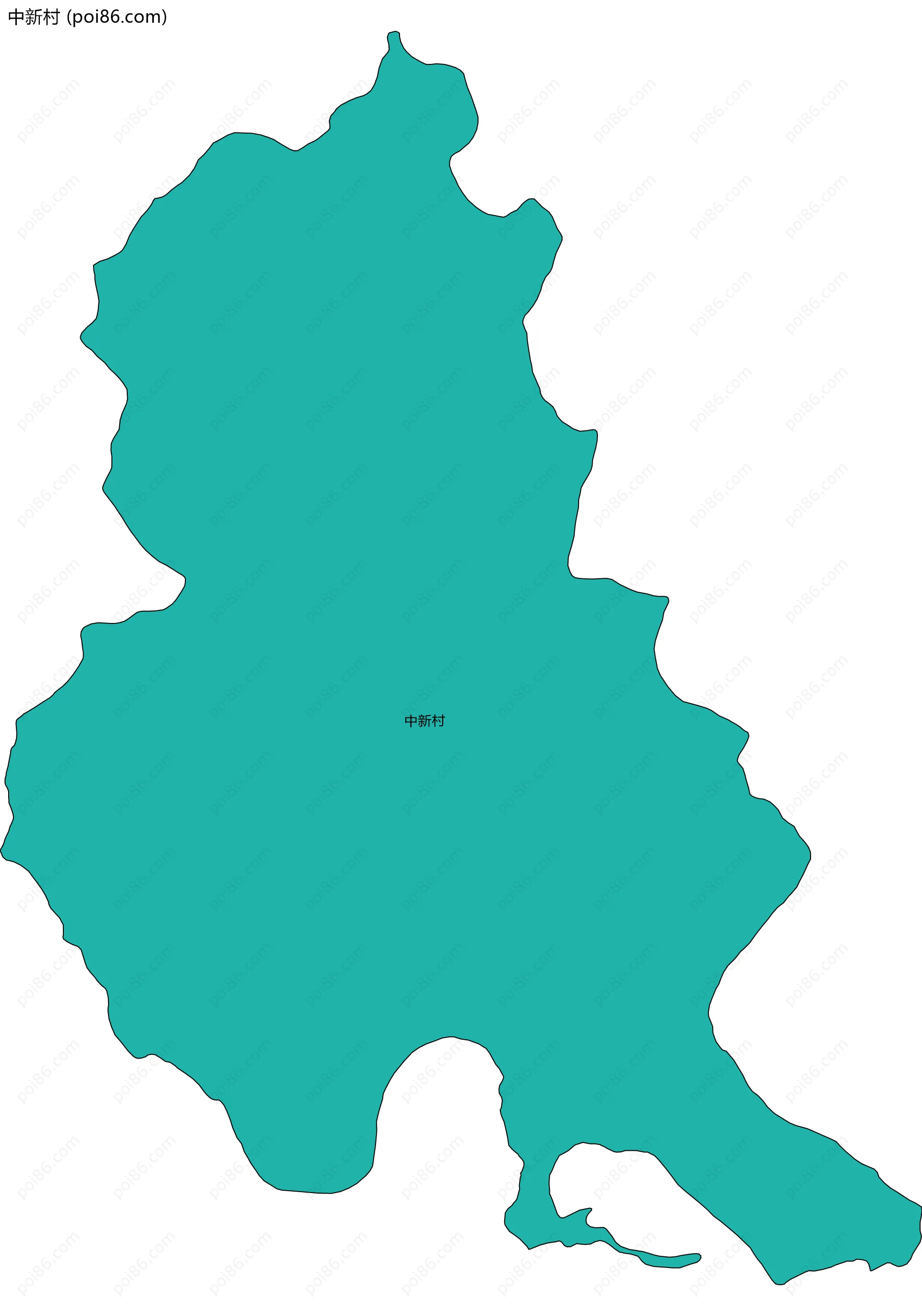 中新村边界地图