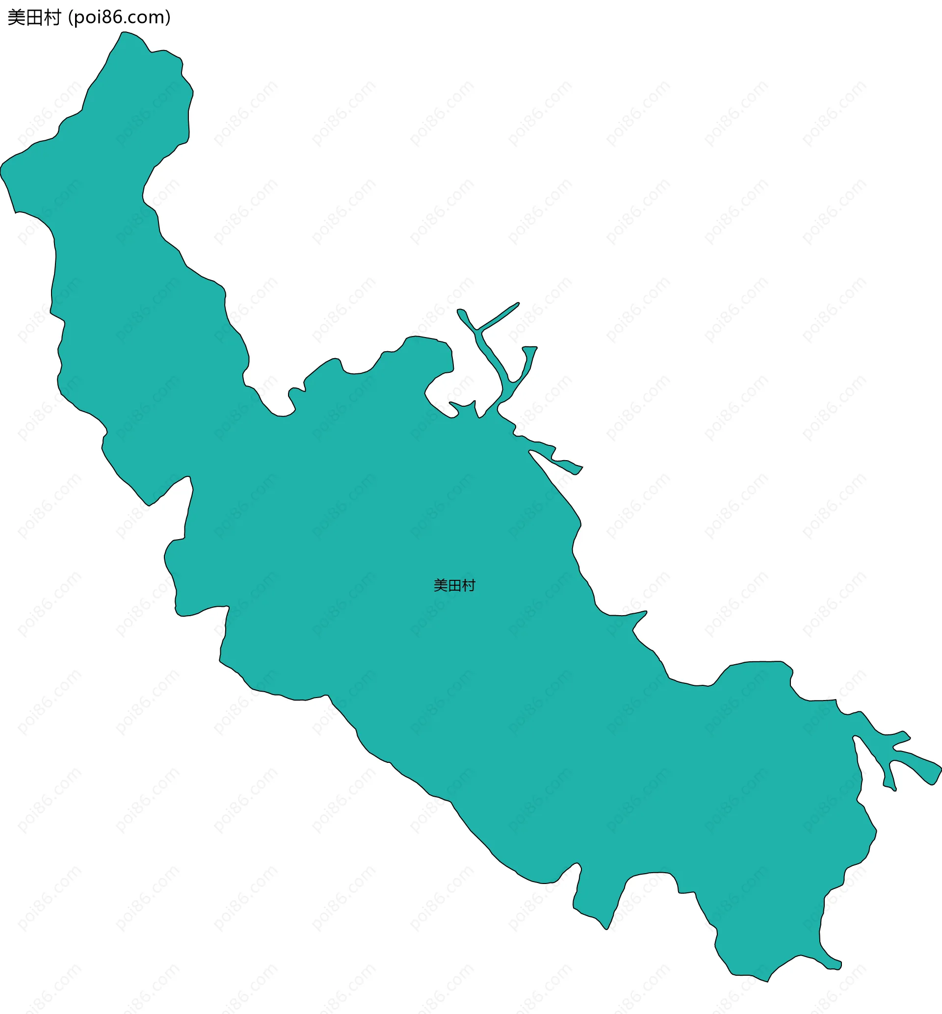 美田村边界地图