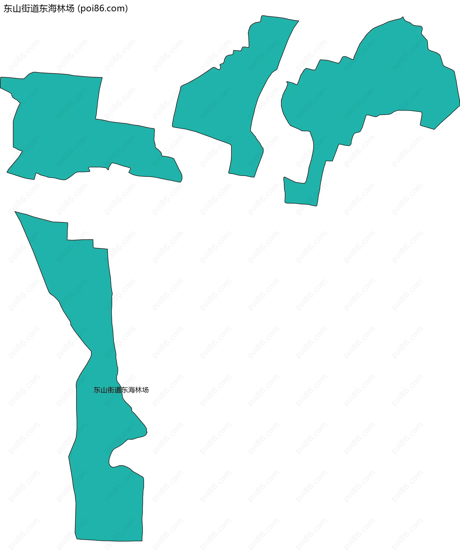 东山街道东海林场边界地图