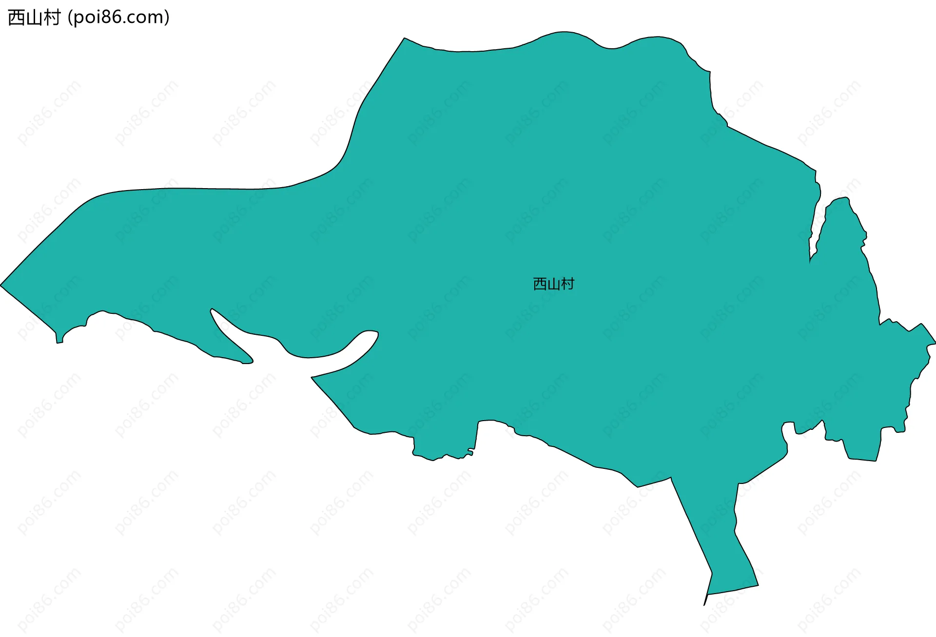 西山村边界地图