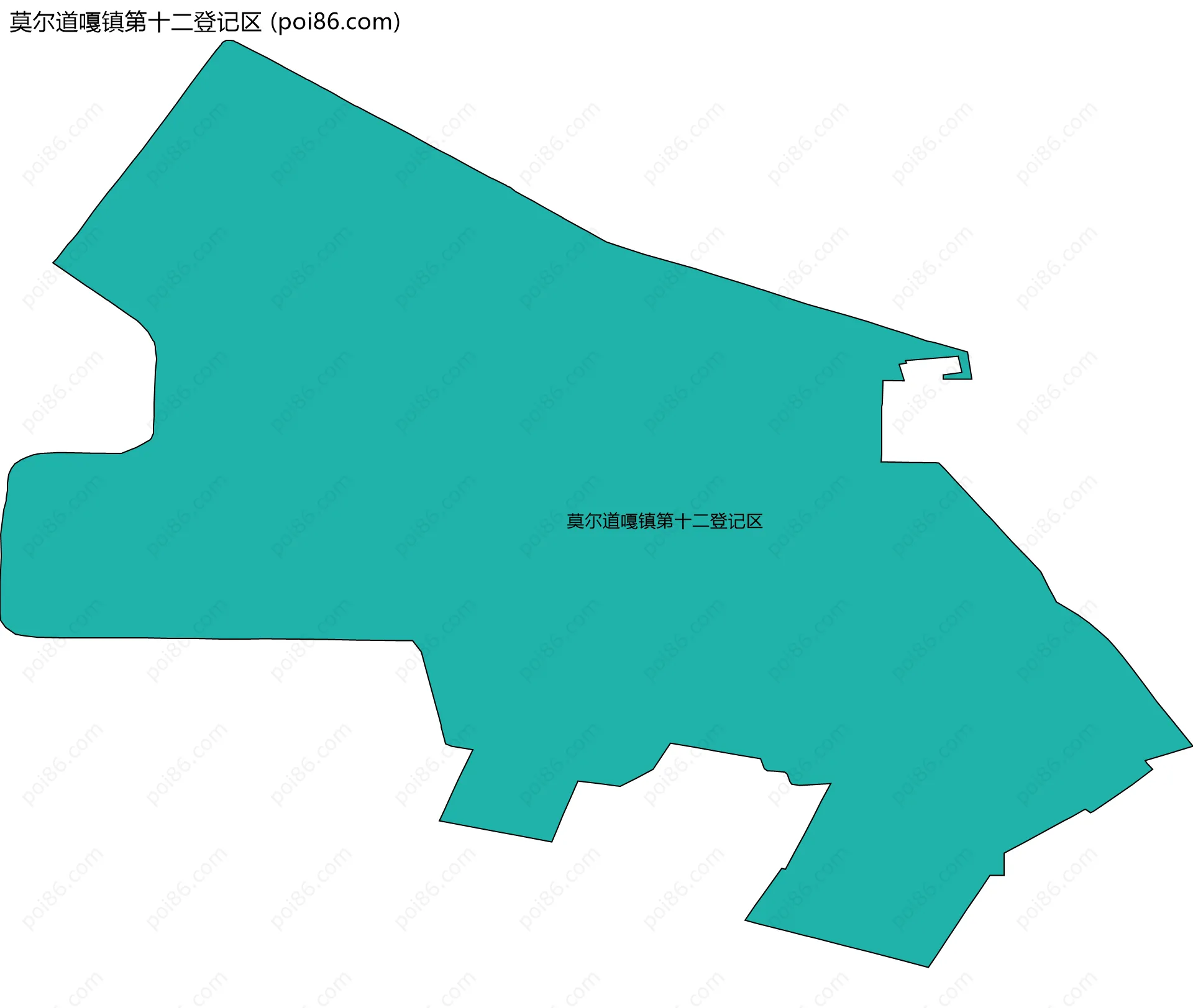 莫尔道嘎镇第十二登记区边界地图