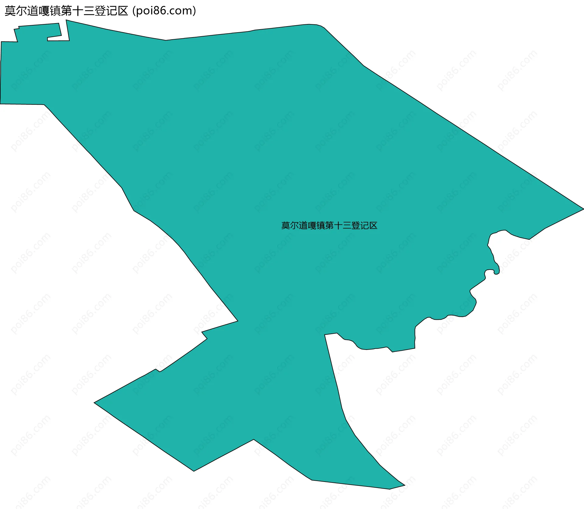 莫尔道嘎镇第十三登记区边界地图