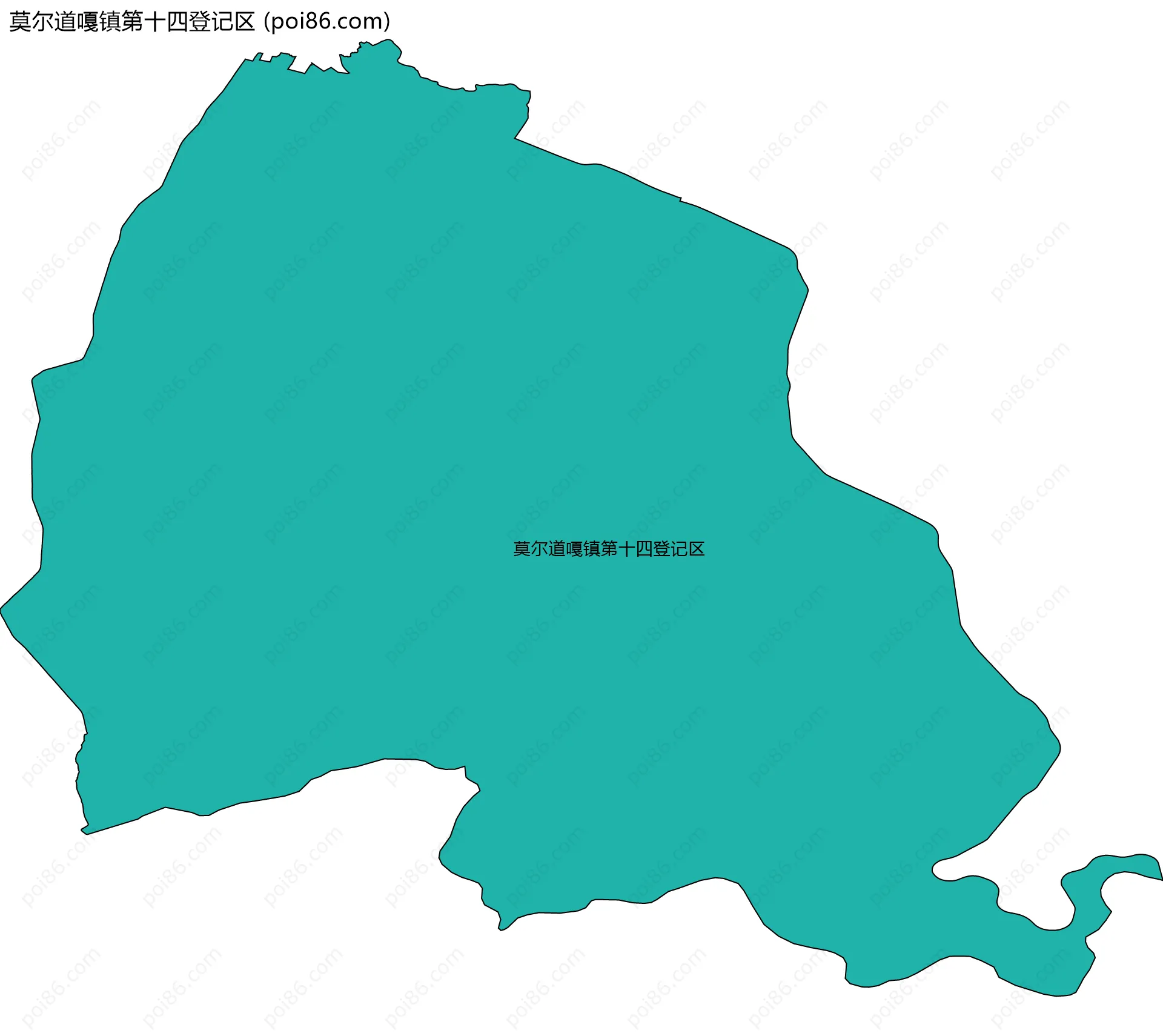 莫尔道嘎镇第十四登记区边界地图