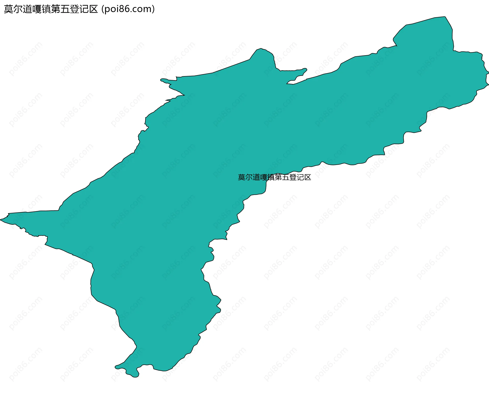 莫尔道嘎镇第五登记区边界地图