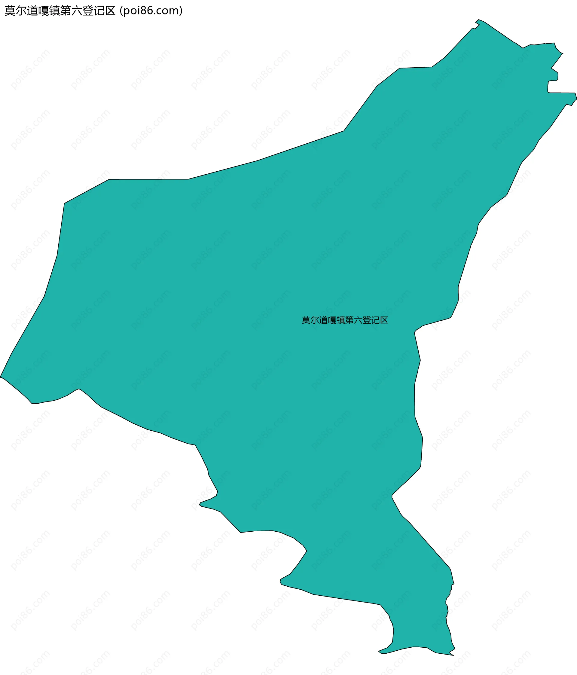 莫尔道嘎镇第六登记区边界地图