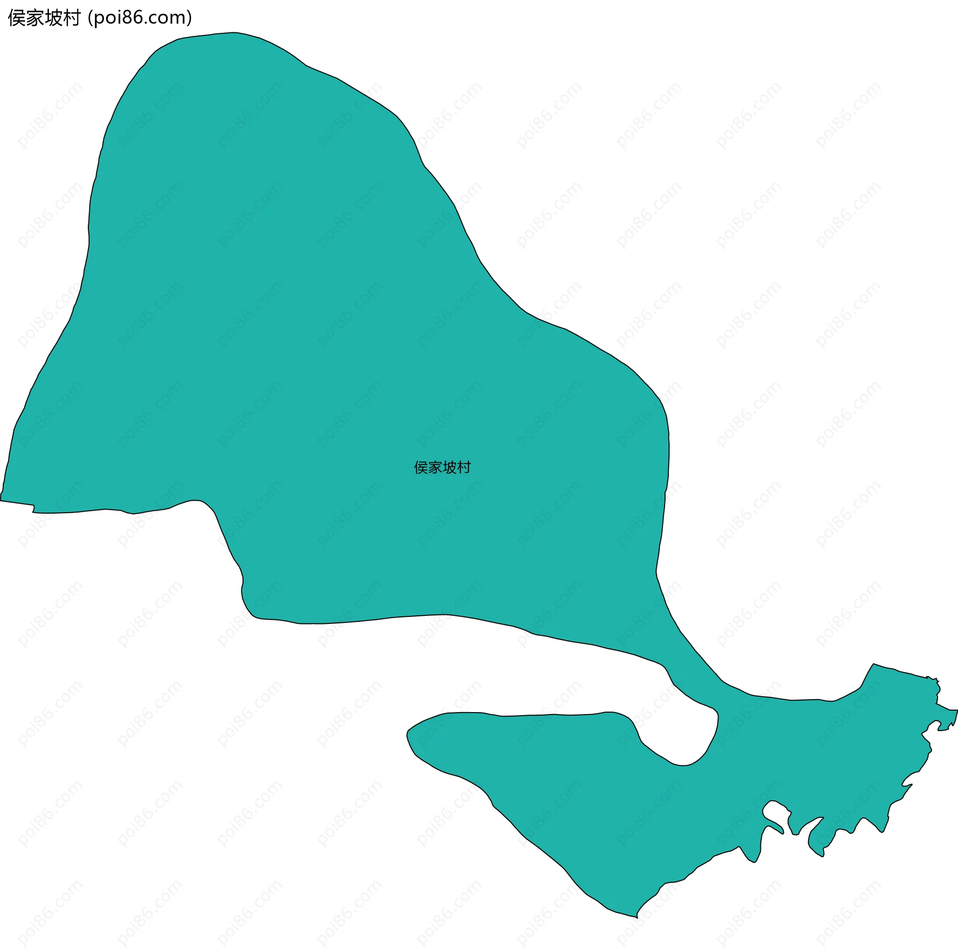 侯家坡村边界地图