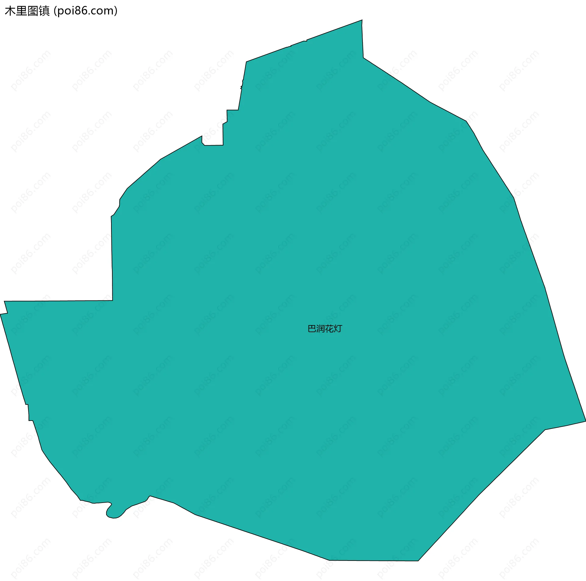 木里图镇边界地图(五级行政区划)