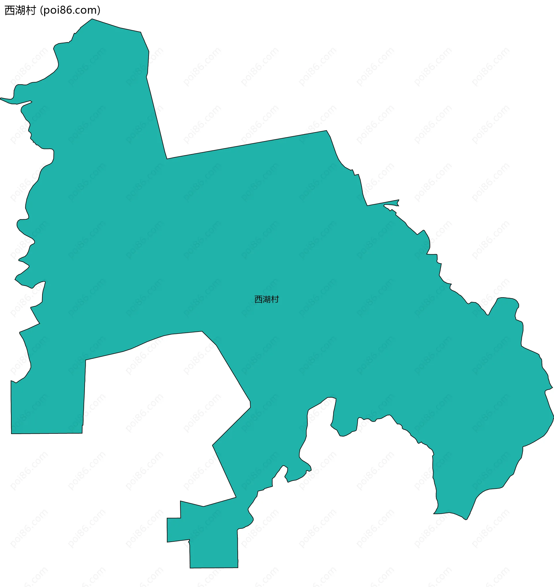 西湖村边界地图