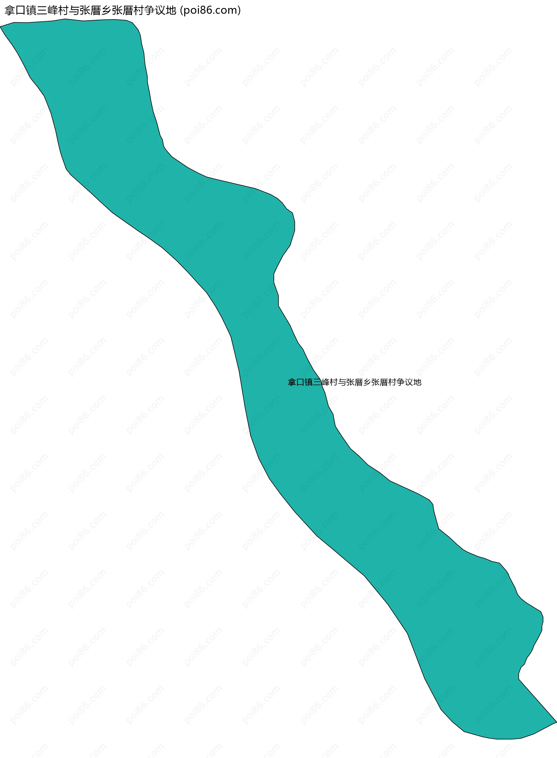 拿口镇三峰村与张厝乡张厝村争议地边界地图