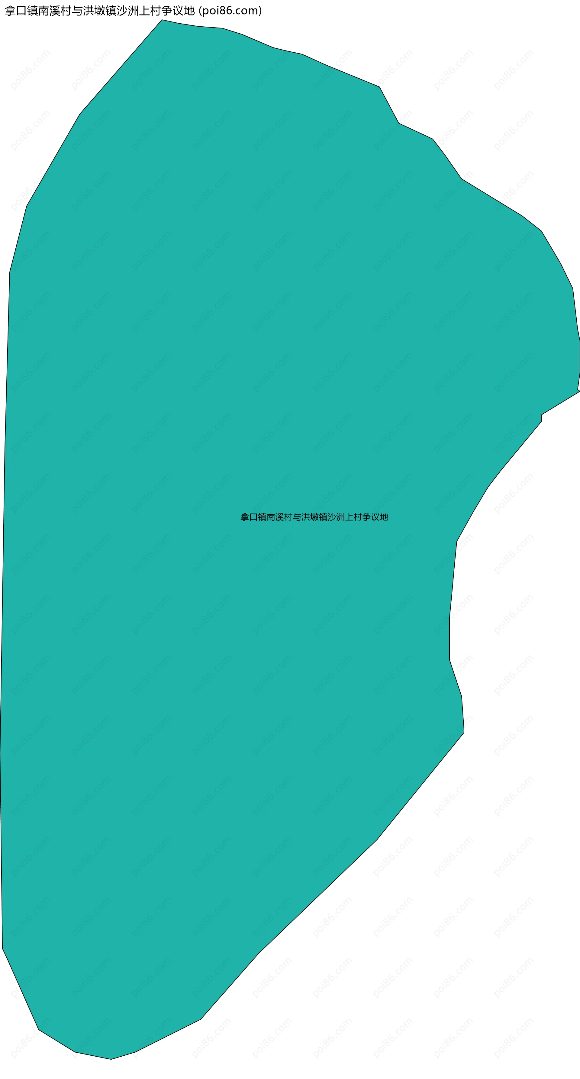 拿口镇南溪村与洪墩镇沙洲上村争议地边界地图