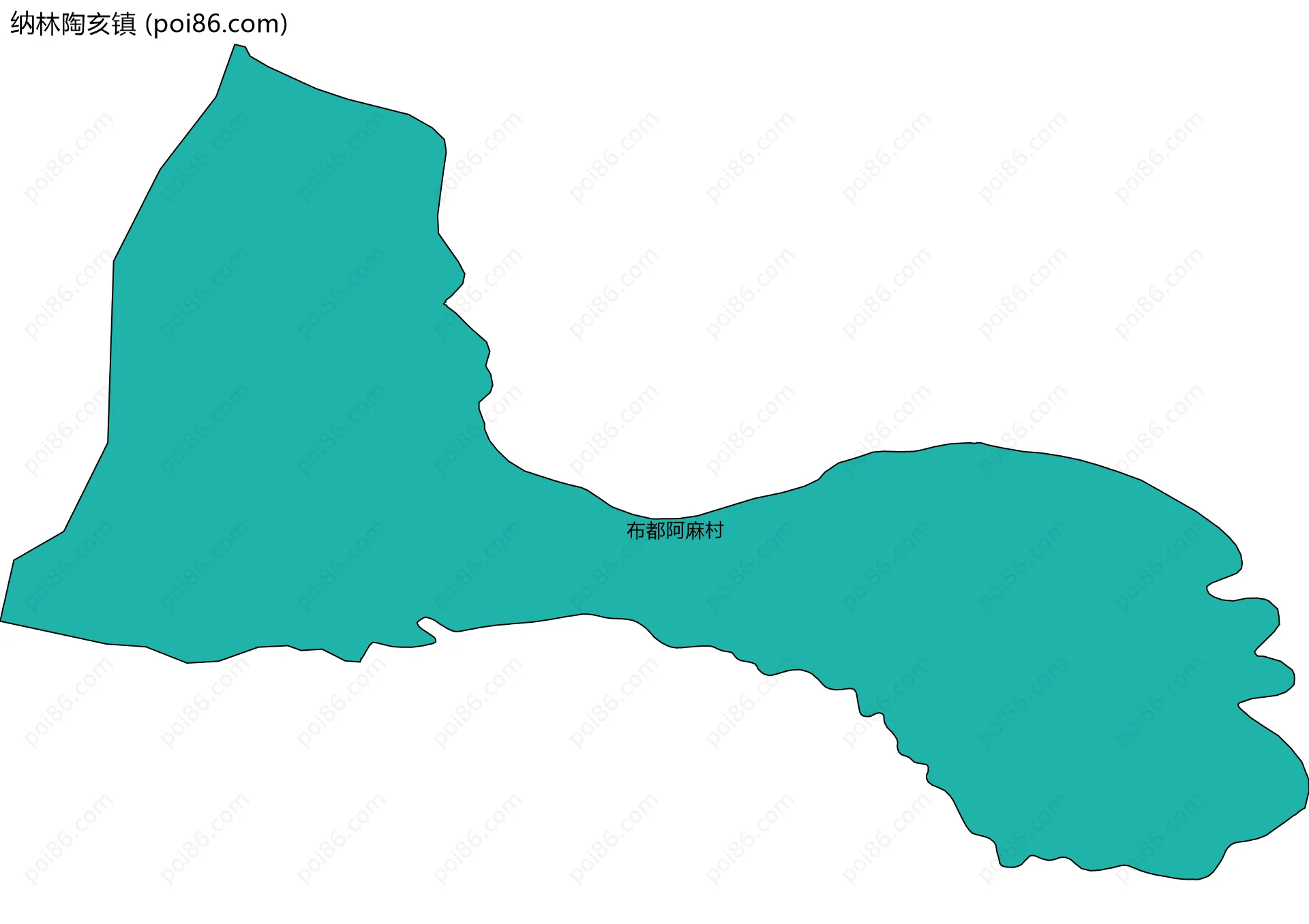 纳林陶亥镇边界地图(五级行政区划)
