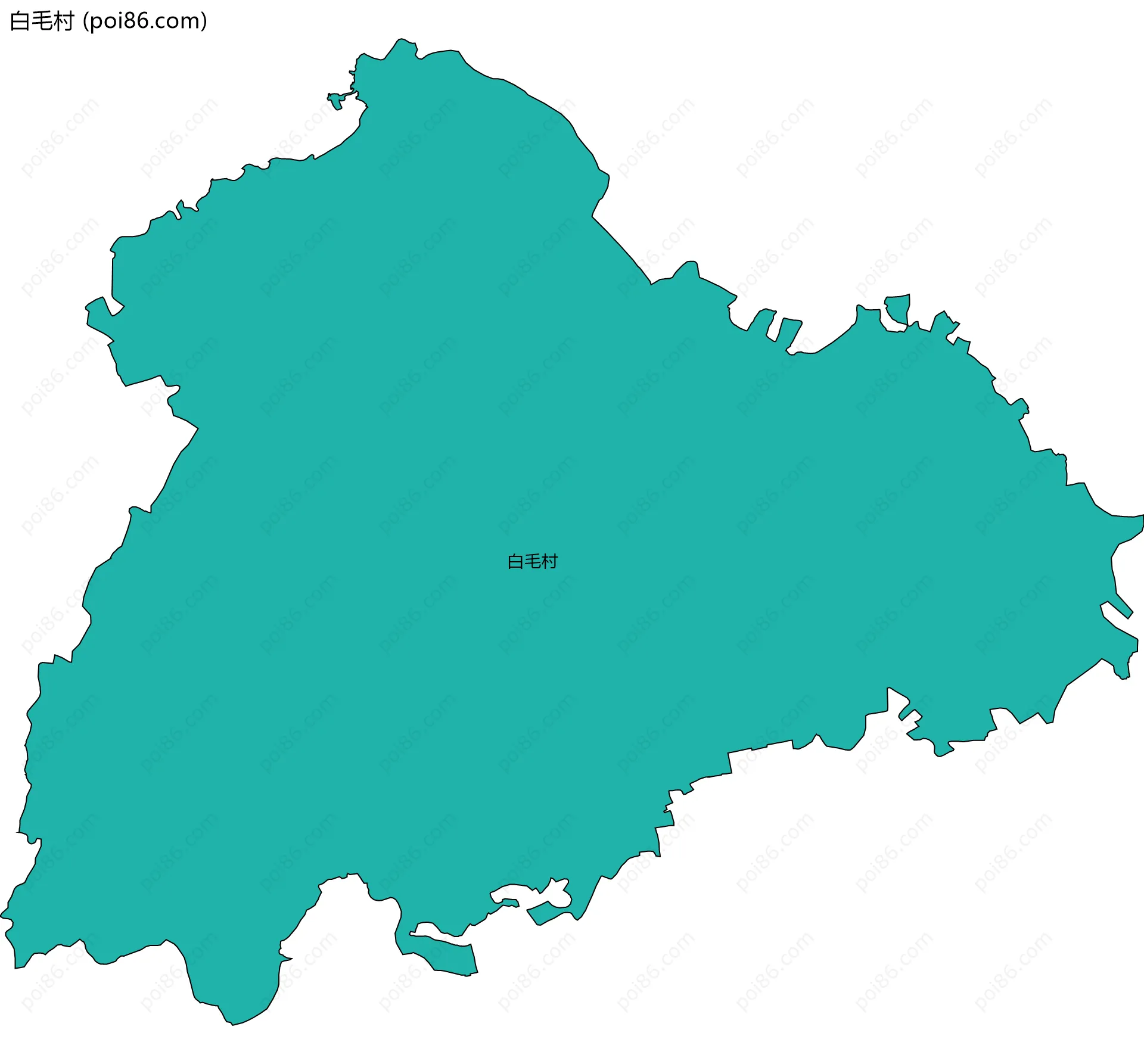 白毛村边界地图
