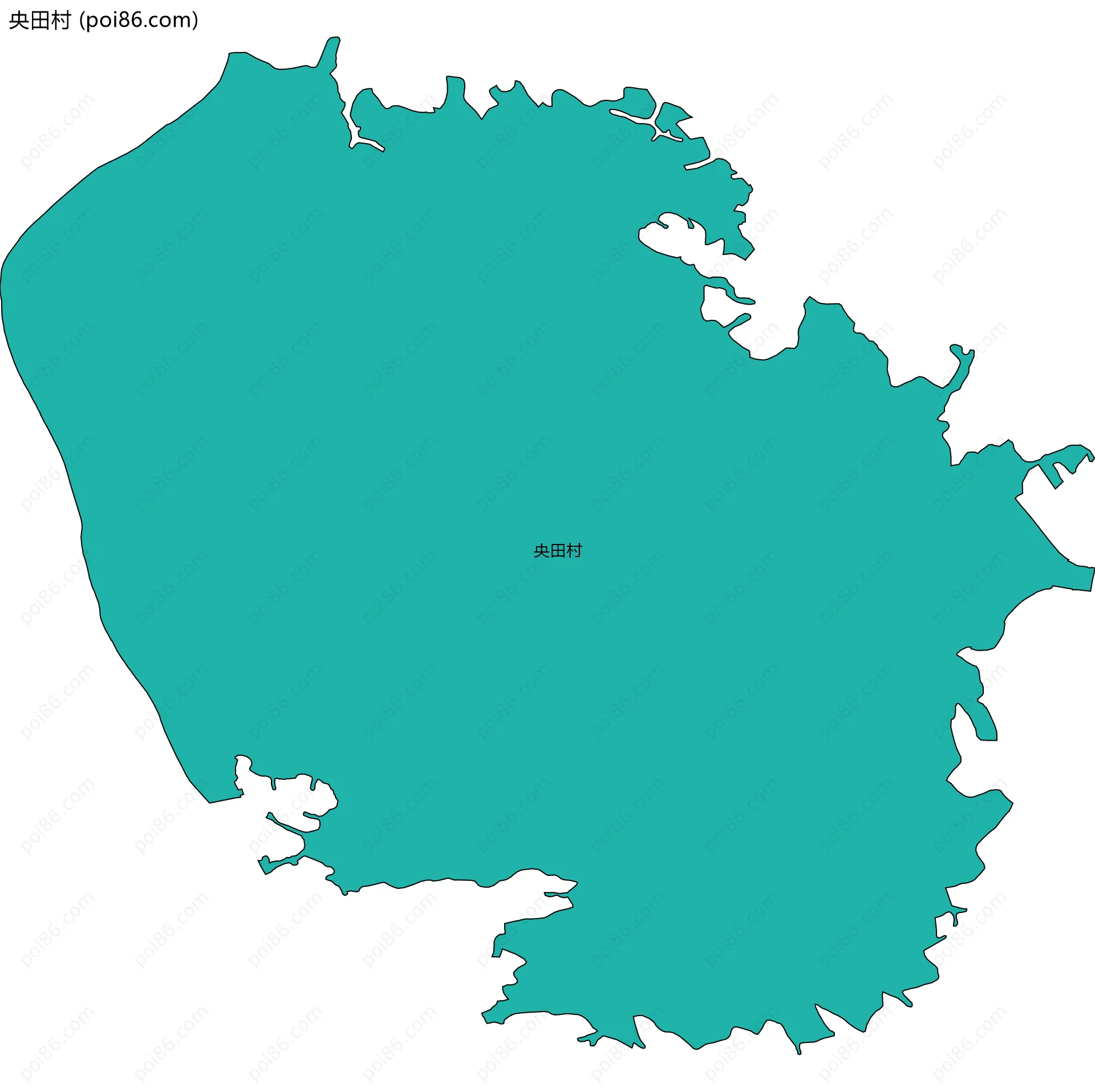 央田村边界地图