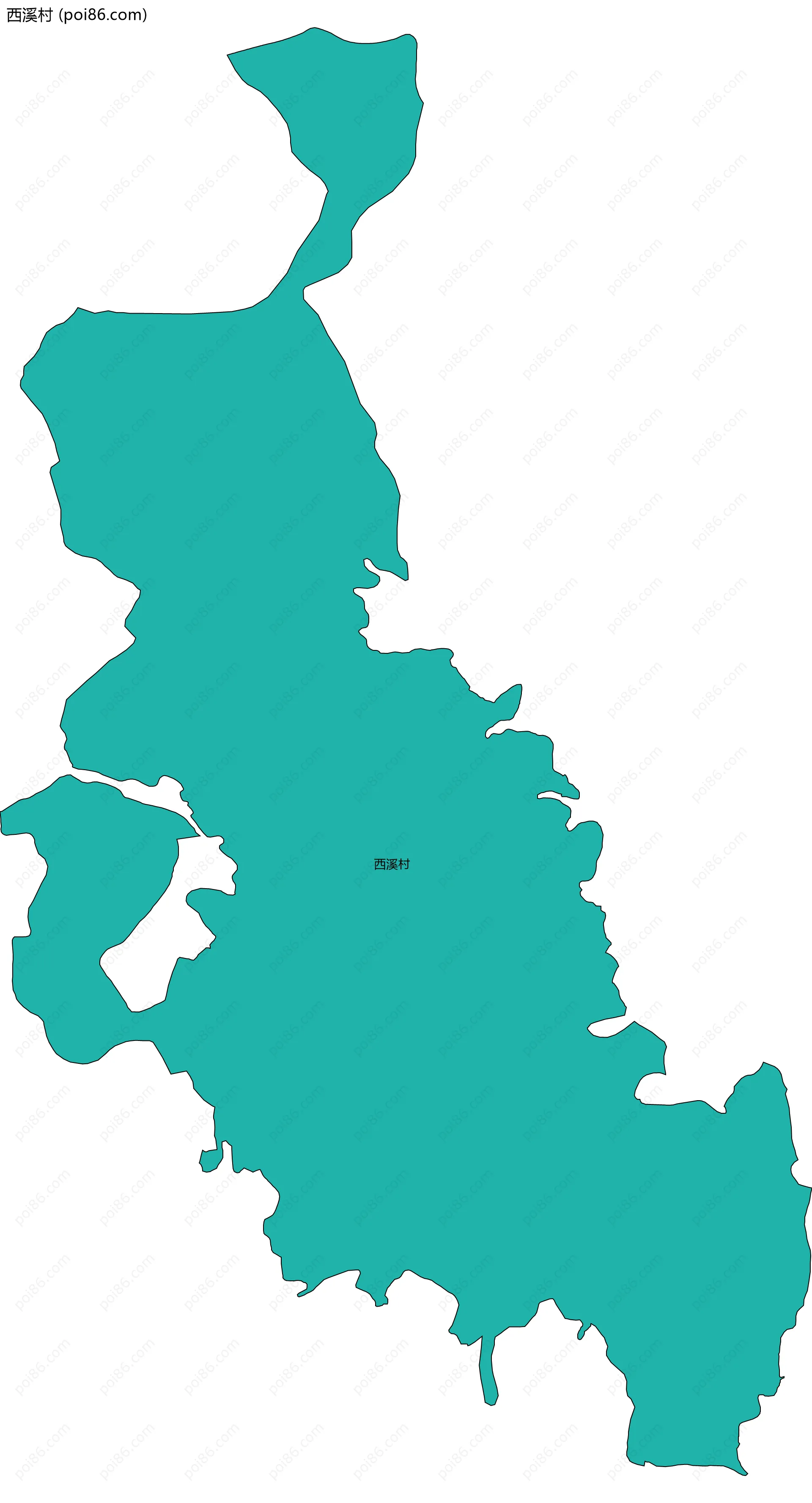 西溪村边界地图