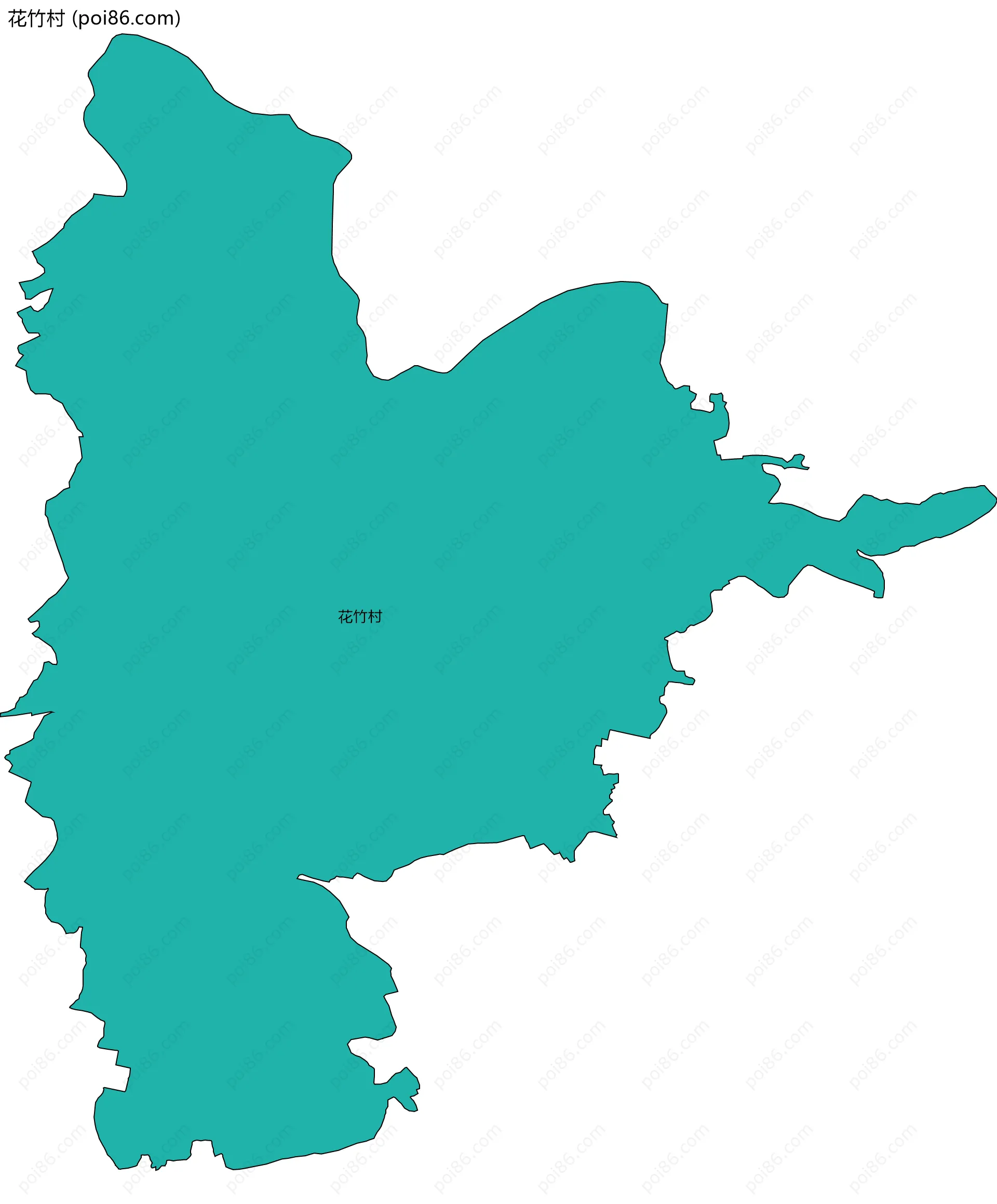 花竹村边界地图