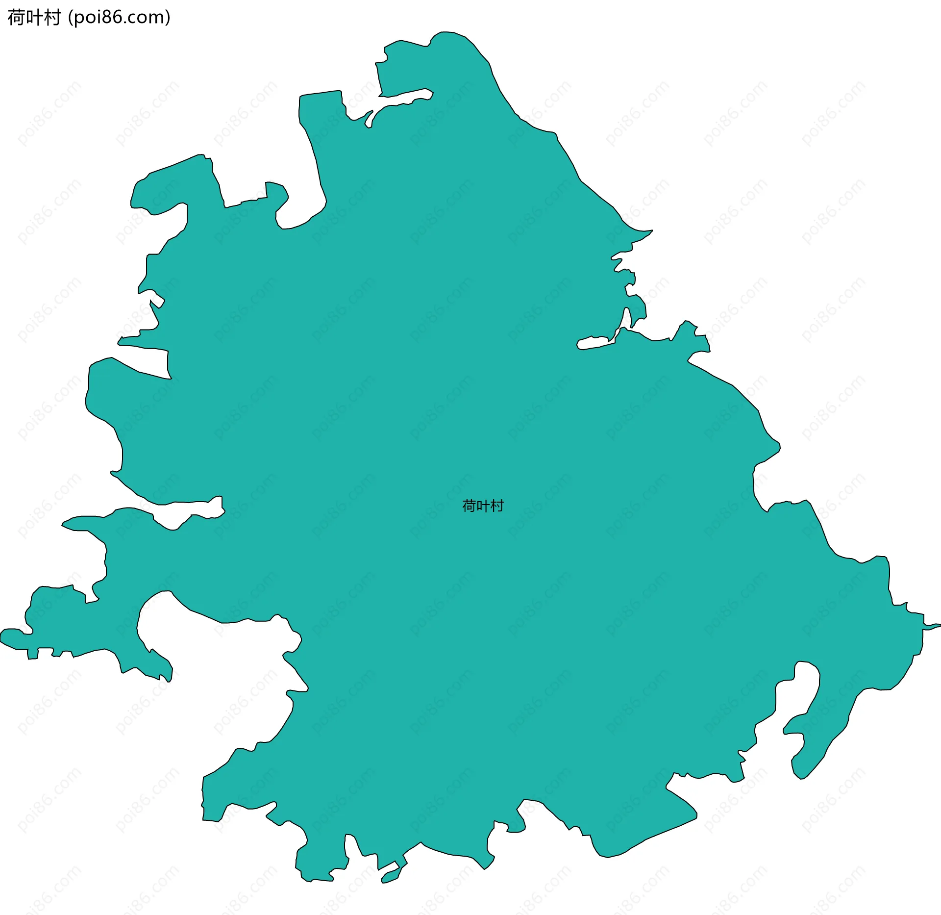 荷叶村边界地图
