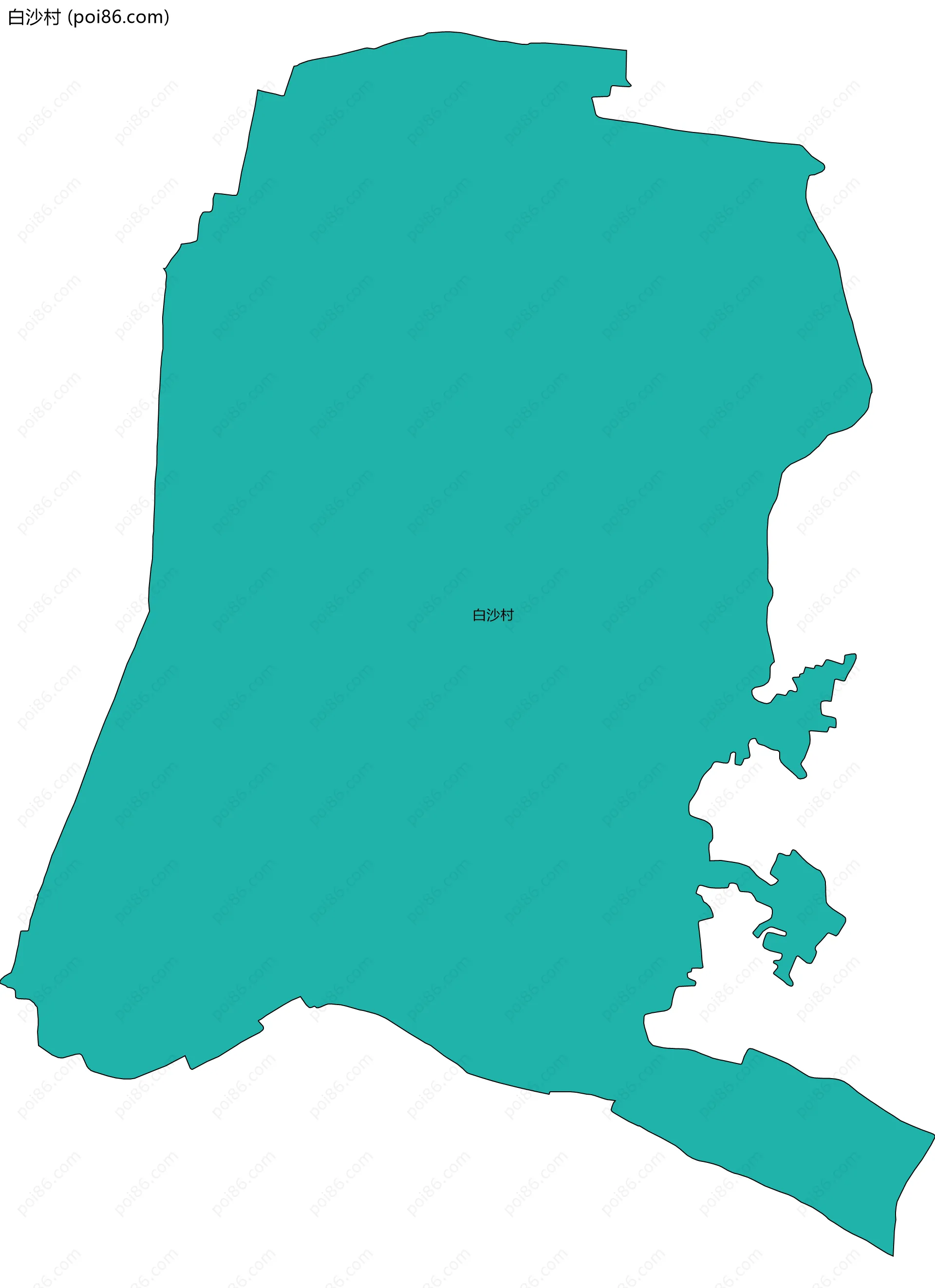 白沙村边界地图