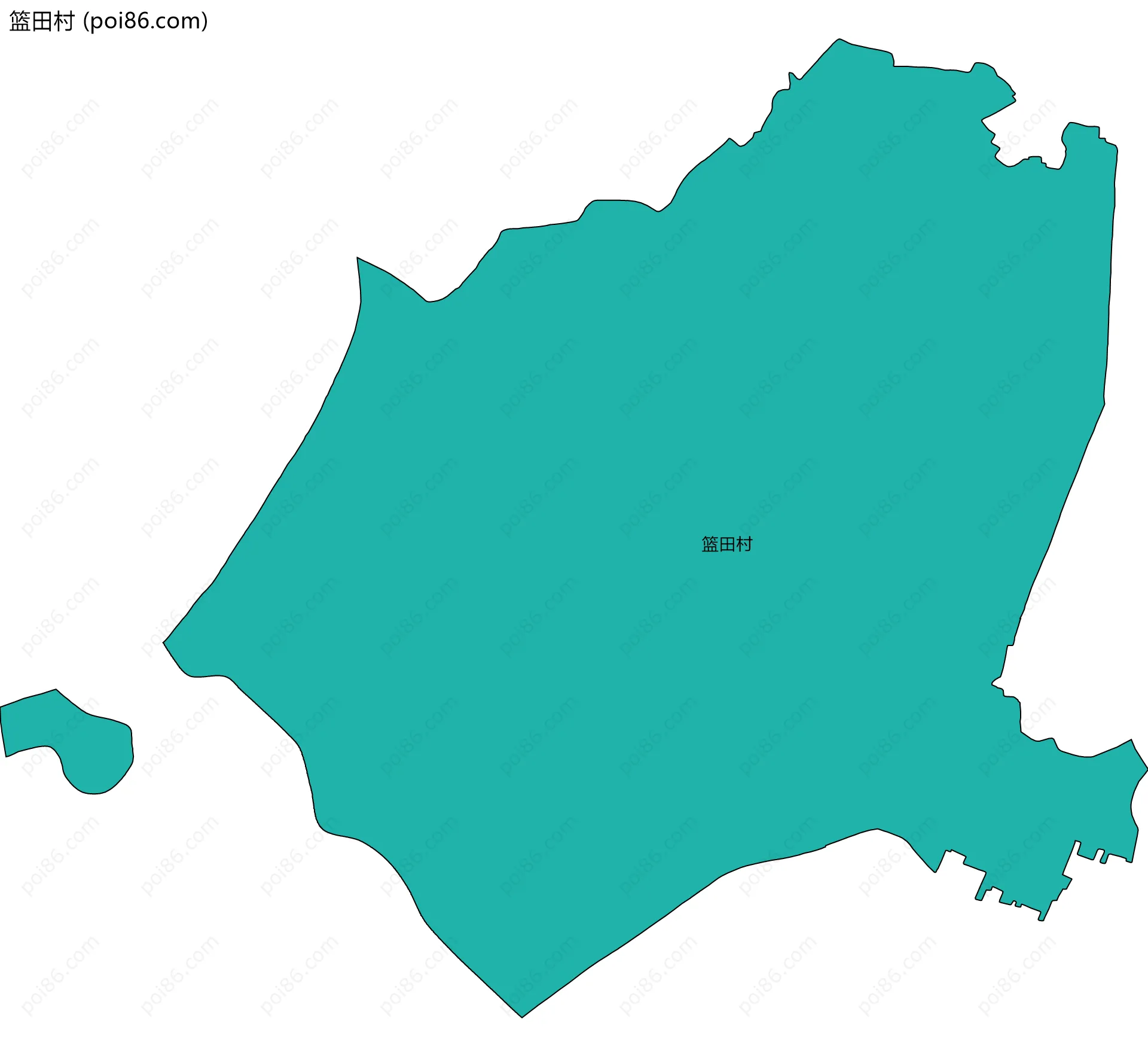 篮田村边界地图