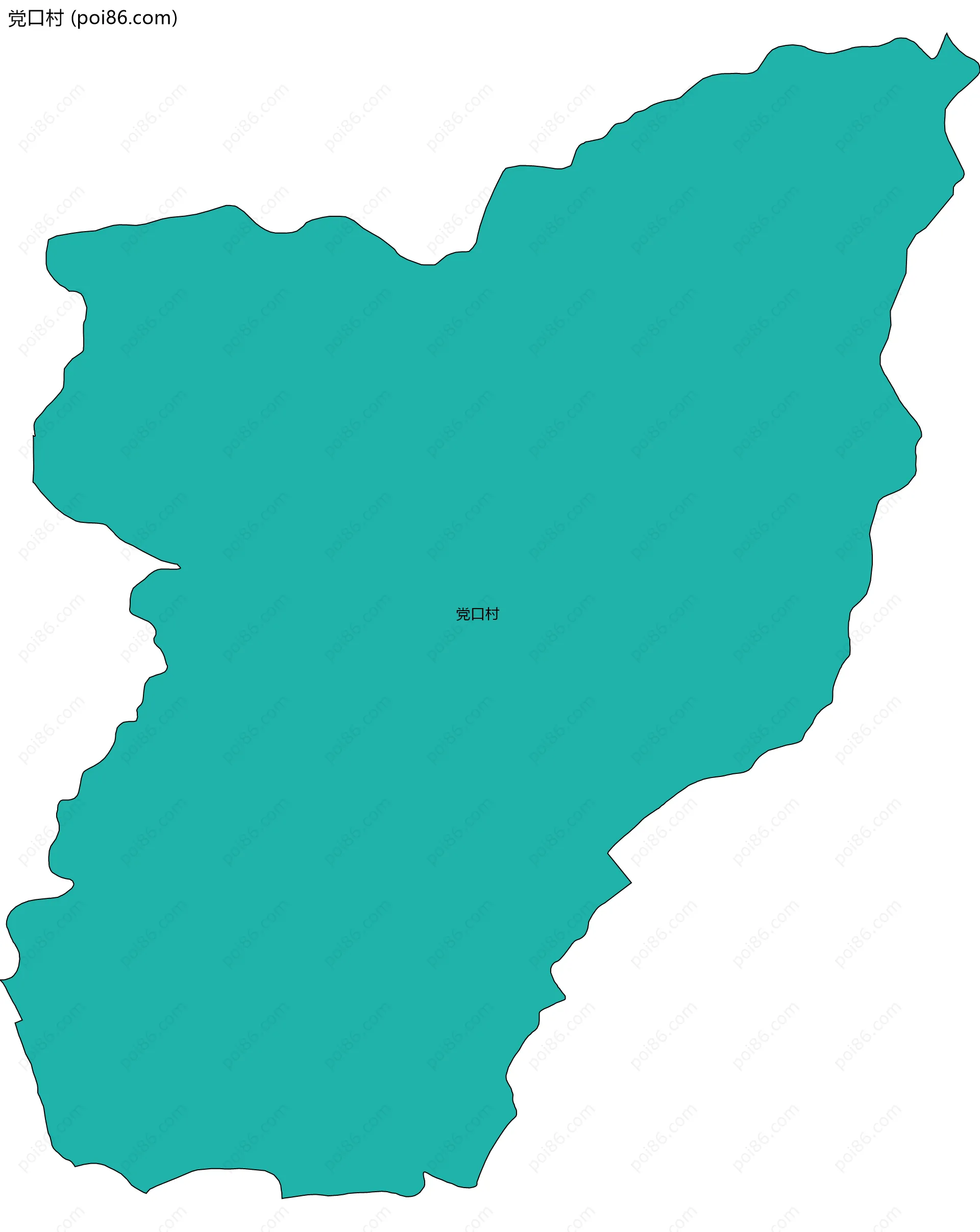 党口村边界地图