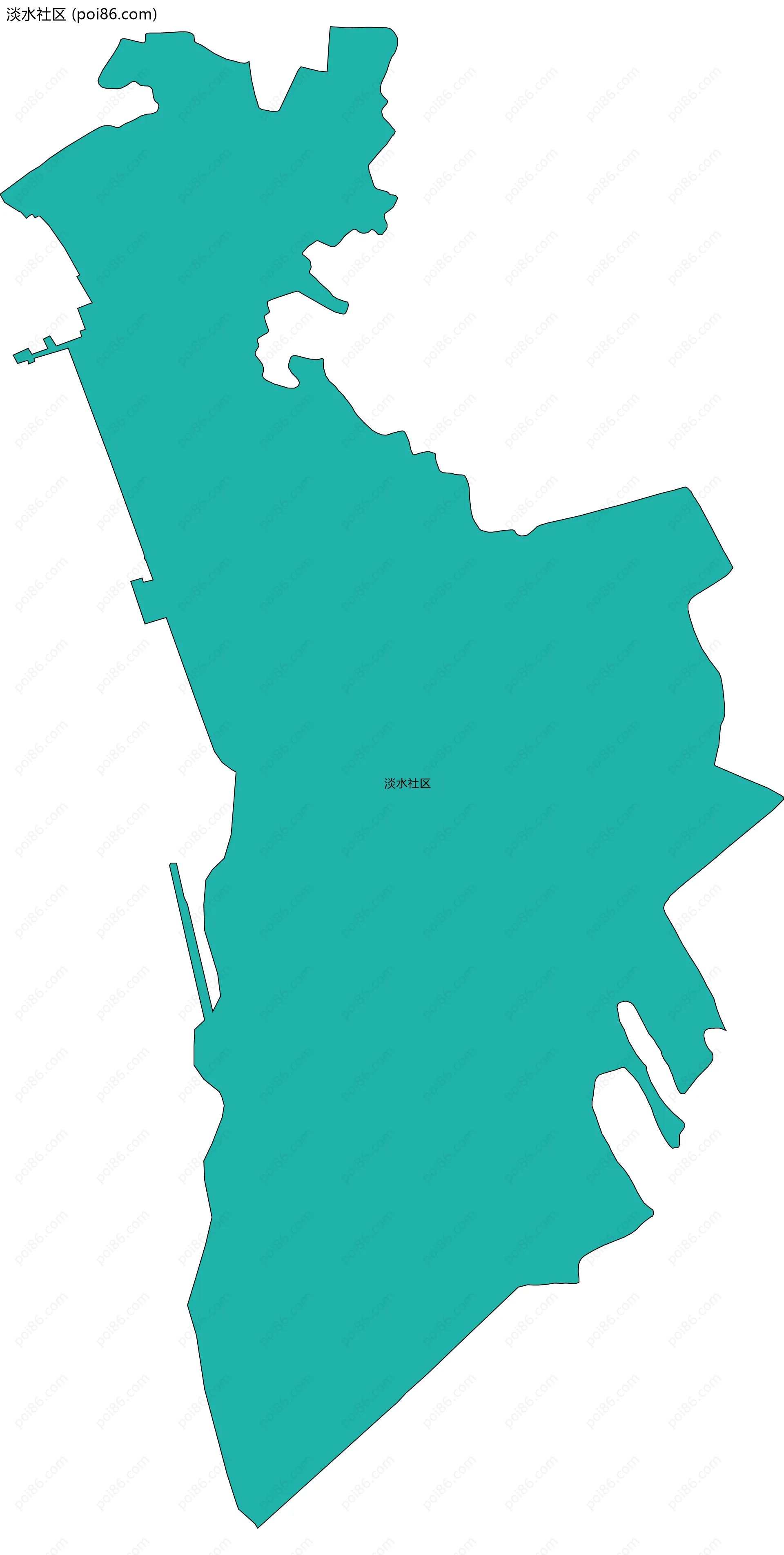 淡水社区边界地图