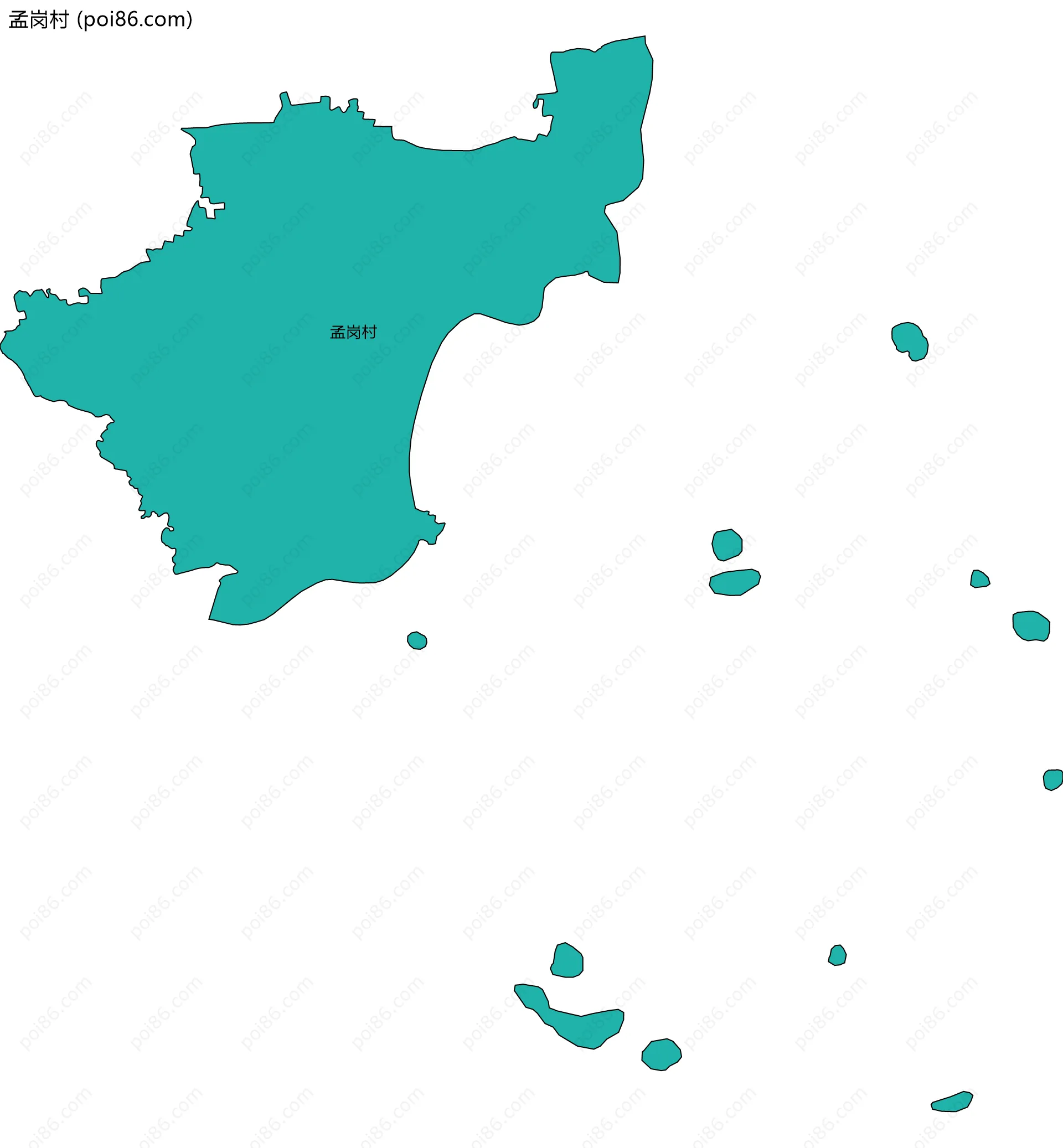 孟岗村边界地图