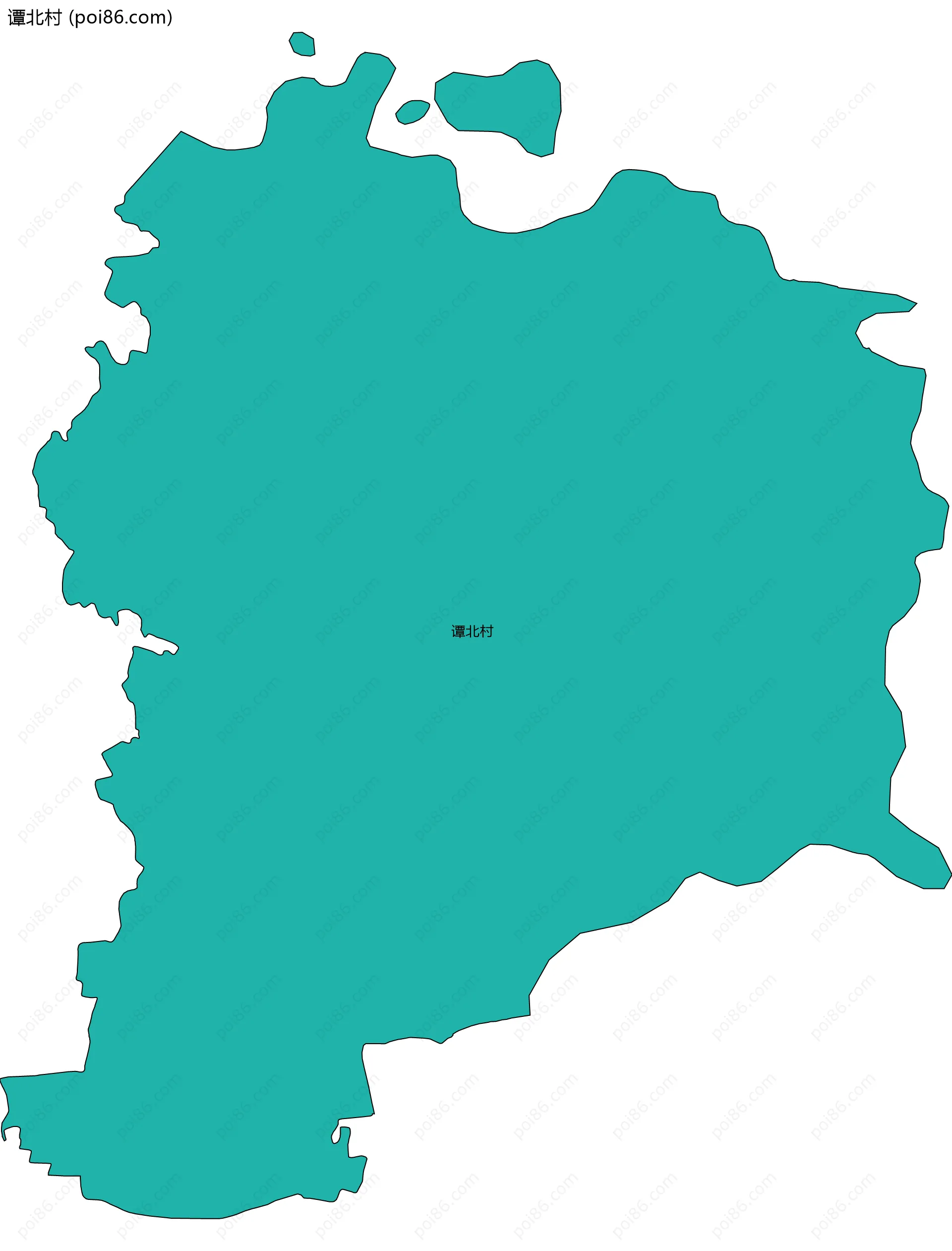 谭北村边界地图