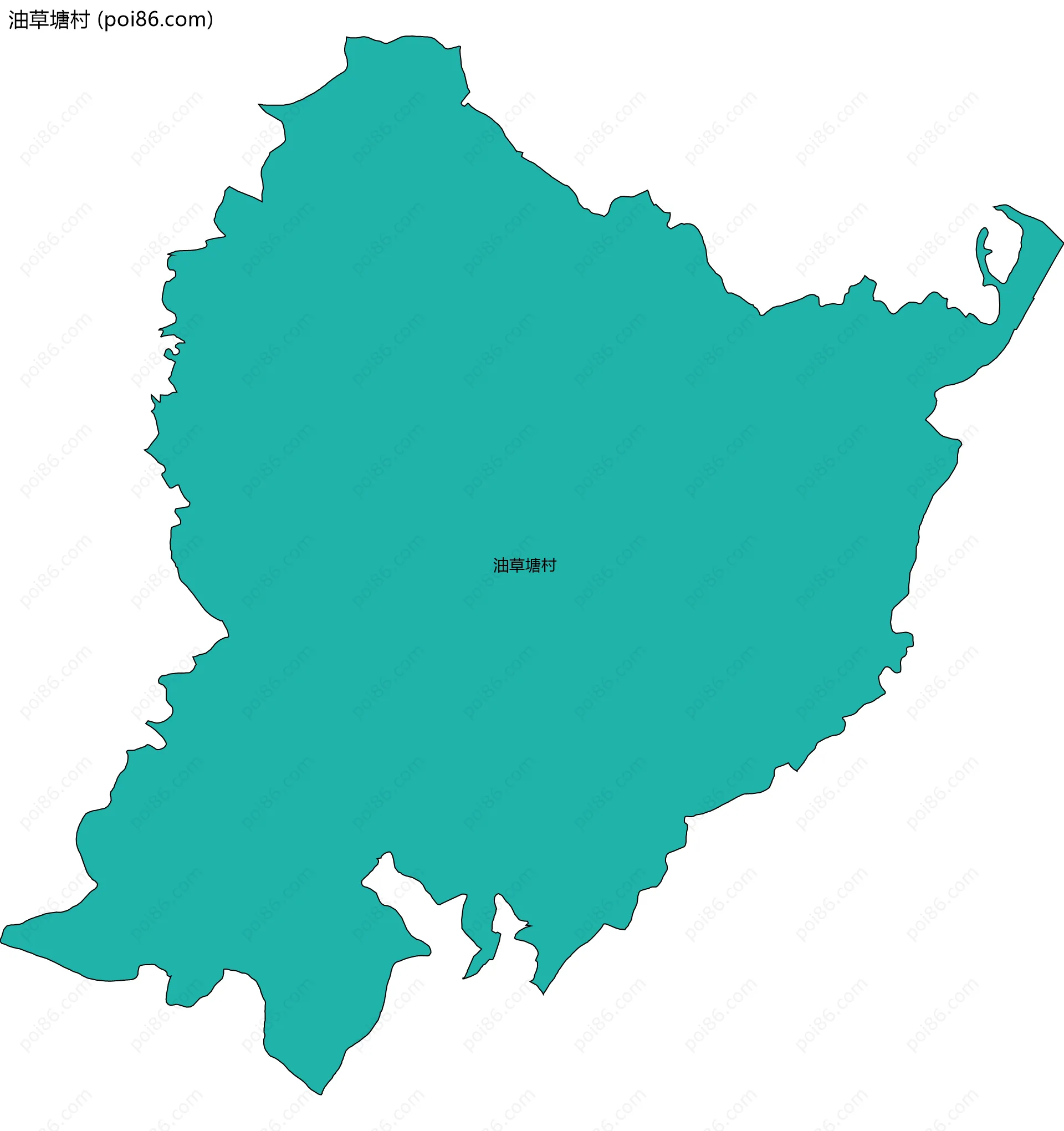 油草塘村边界地图