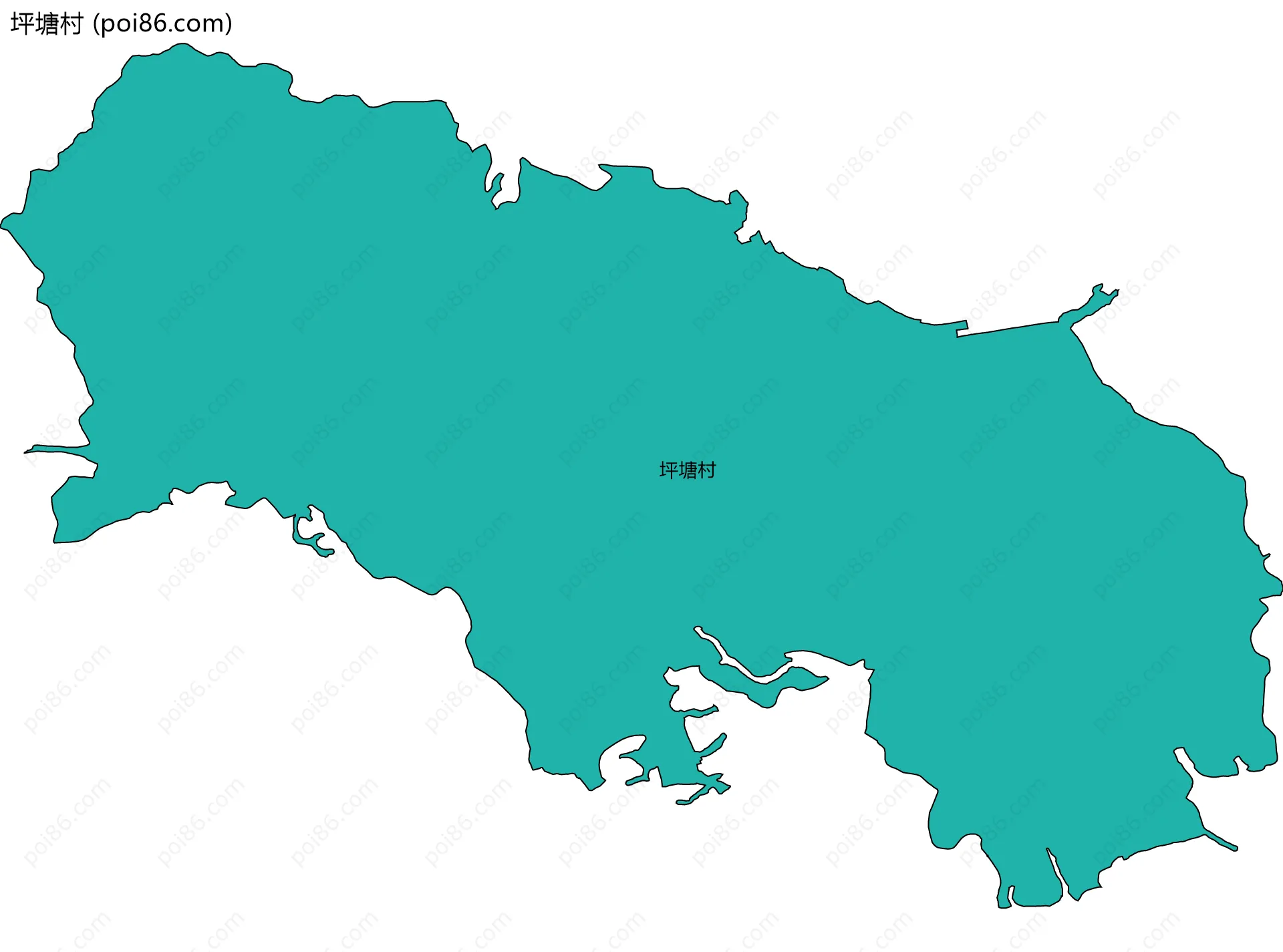 坪塘村边界地图