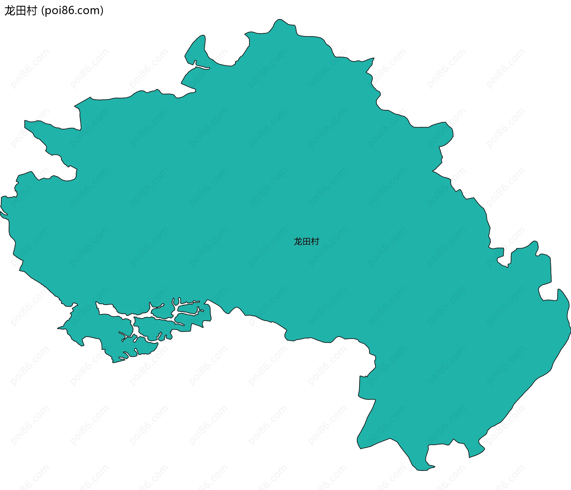 龙田村边界地图