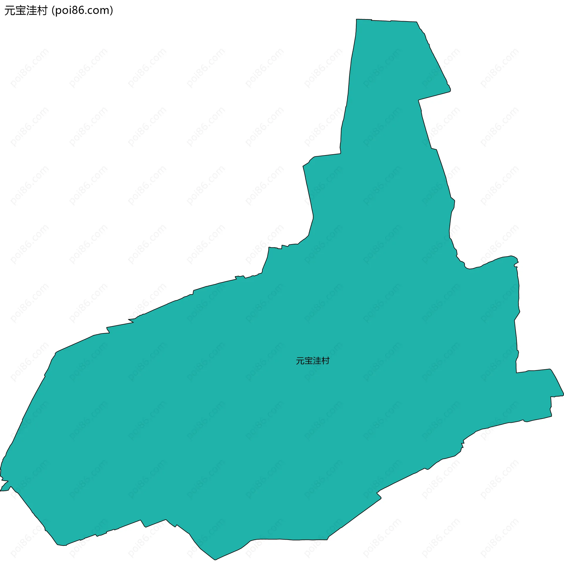 元宝洼村边界地图