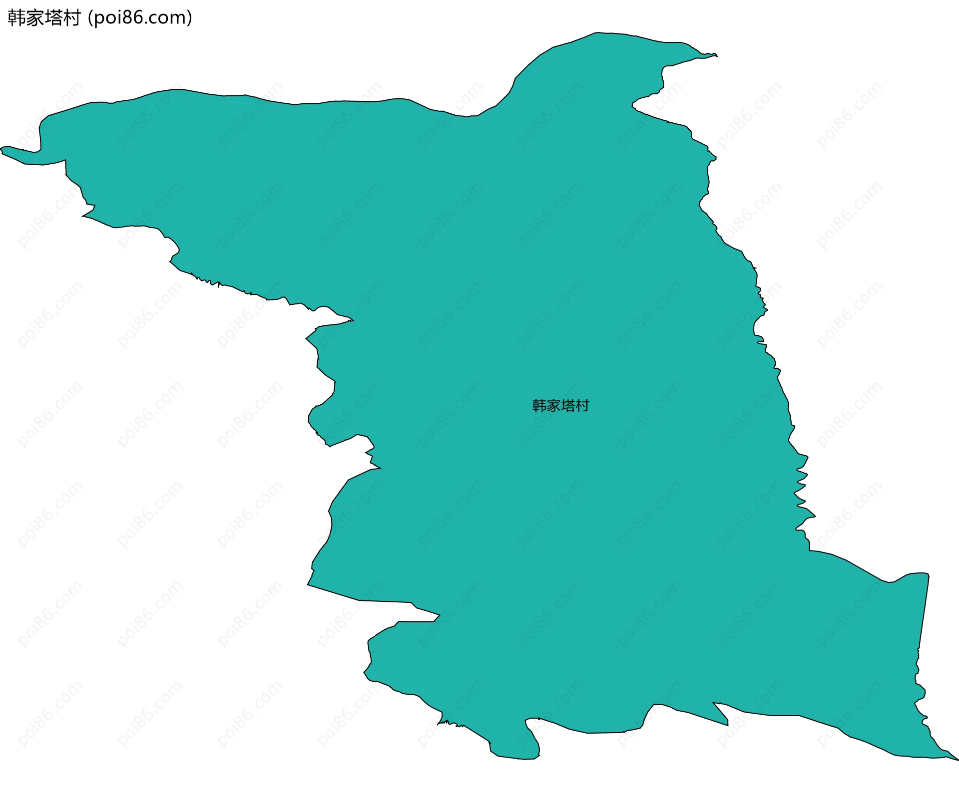 韩家塔村边界地图