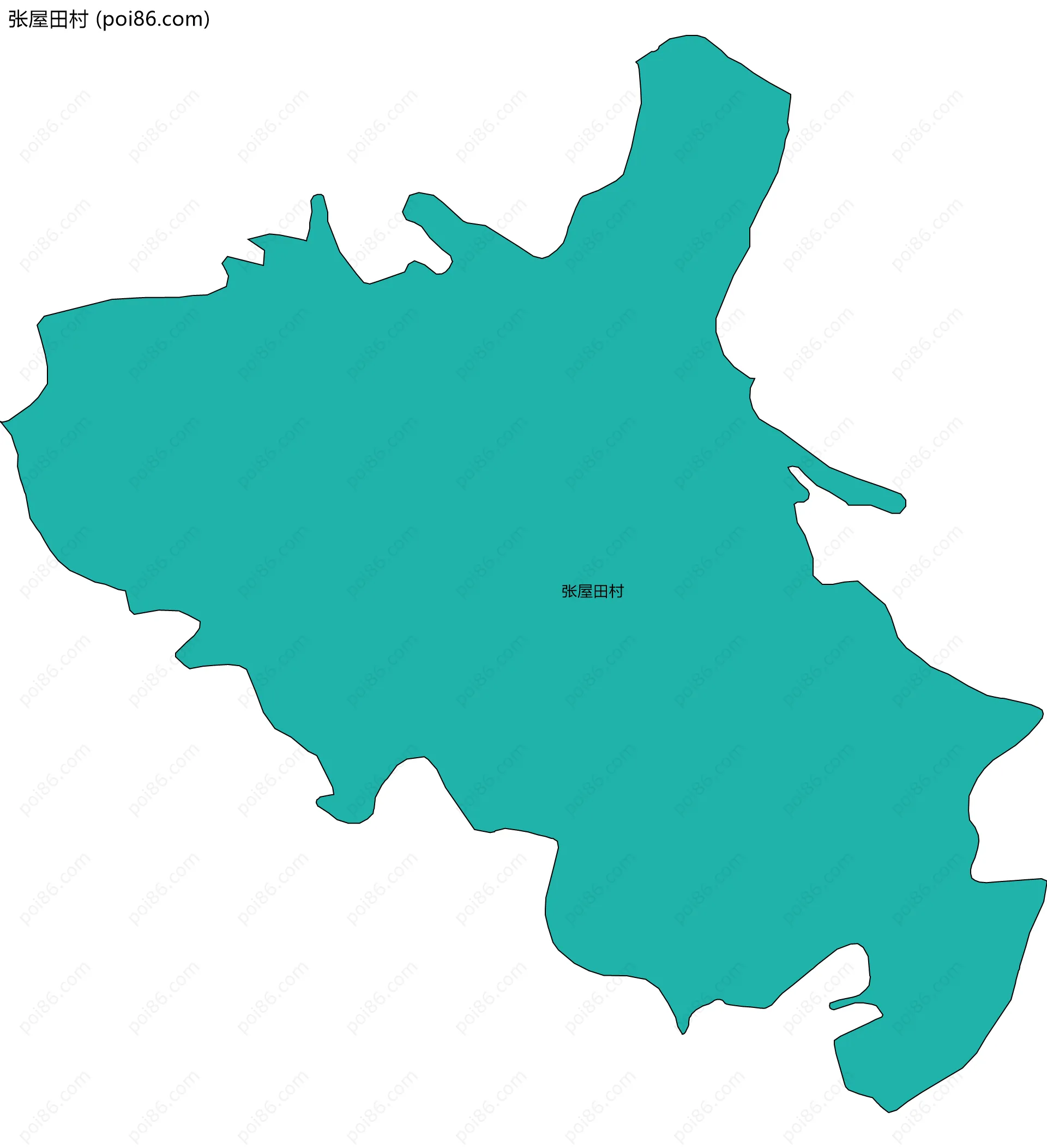 张屋田村边界地图