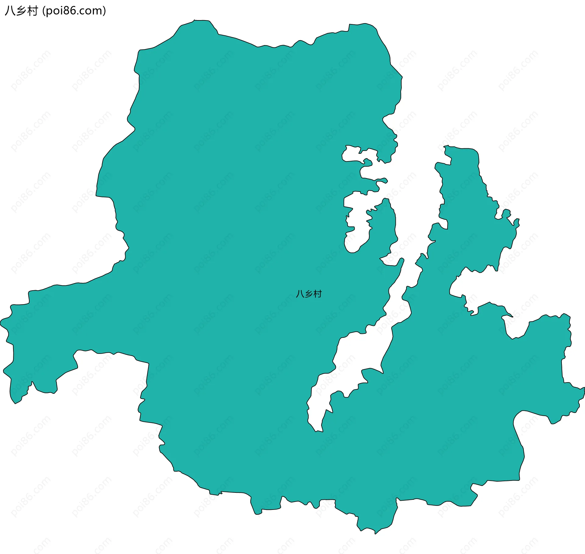 八乡村边界地图