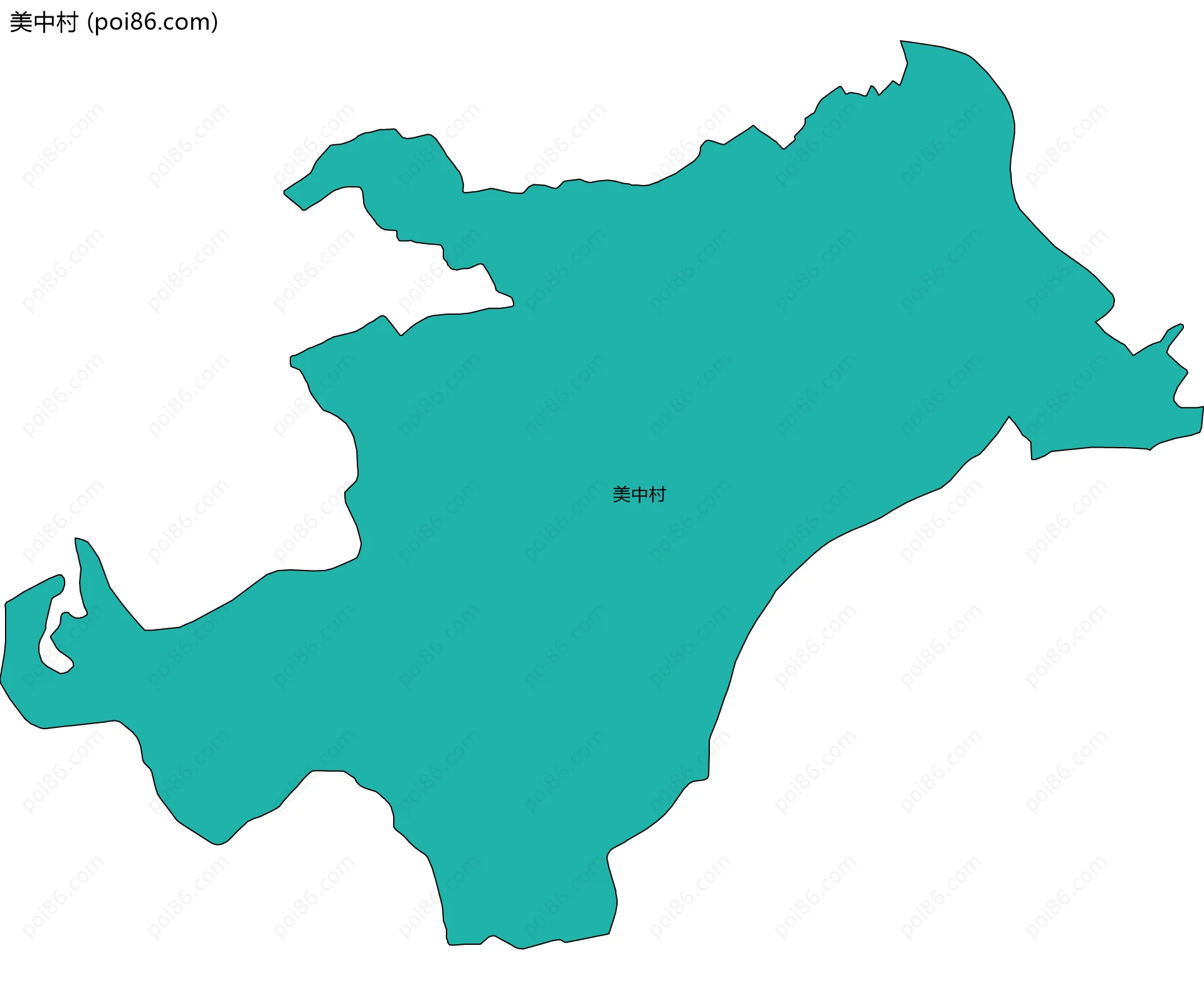 美中村边界地图