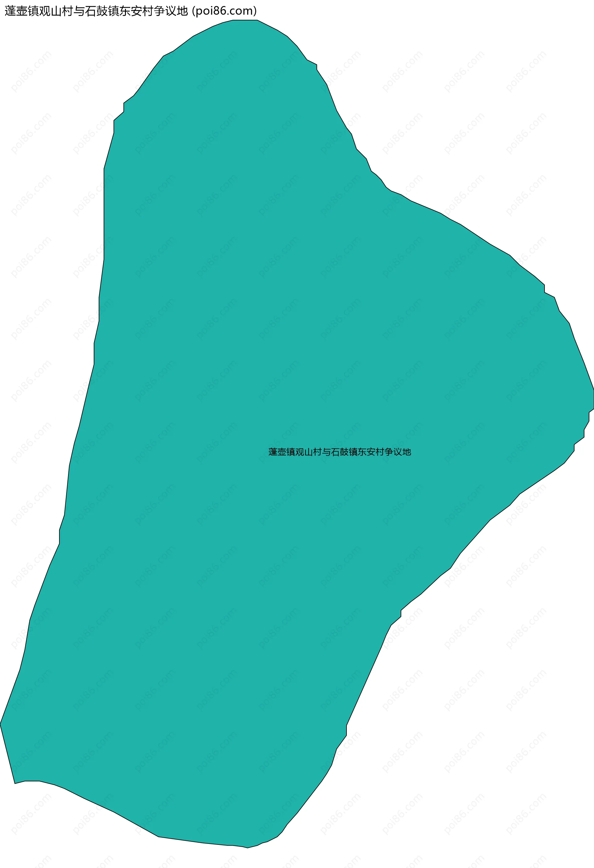 蓬壶镇观山村与石鼓镇东安村争议地边界地图