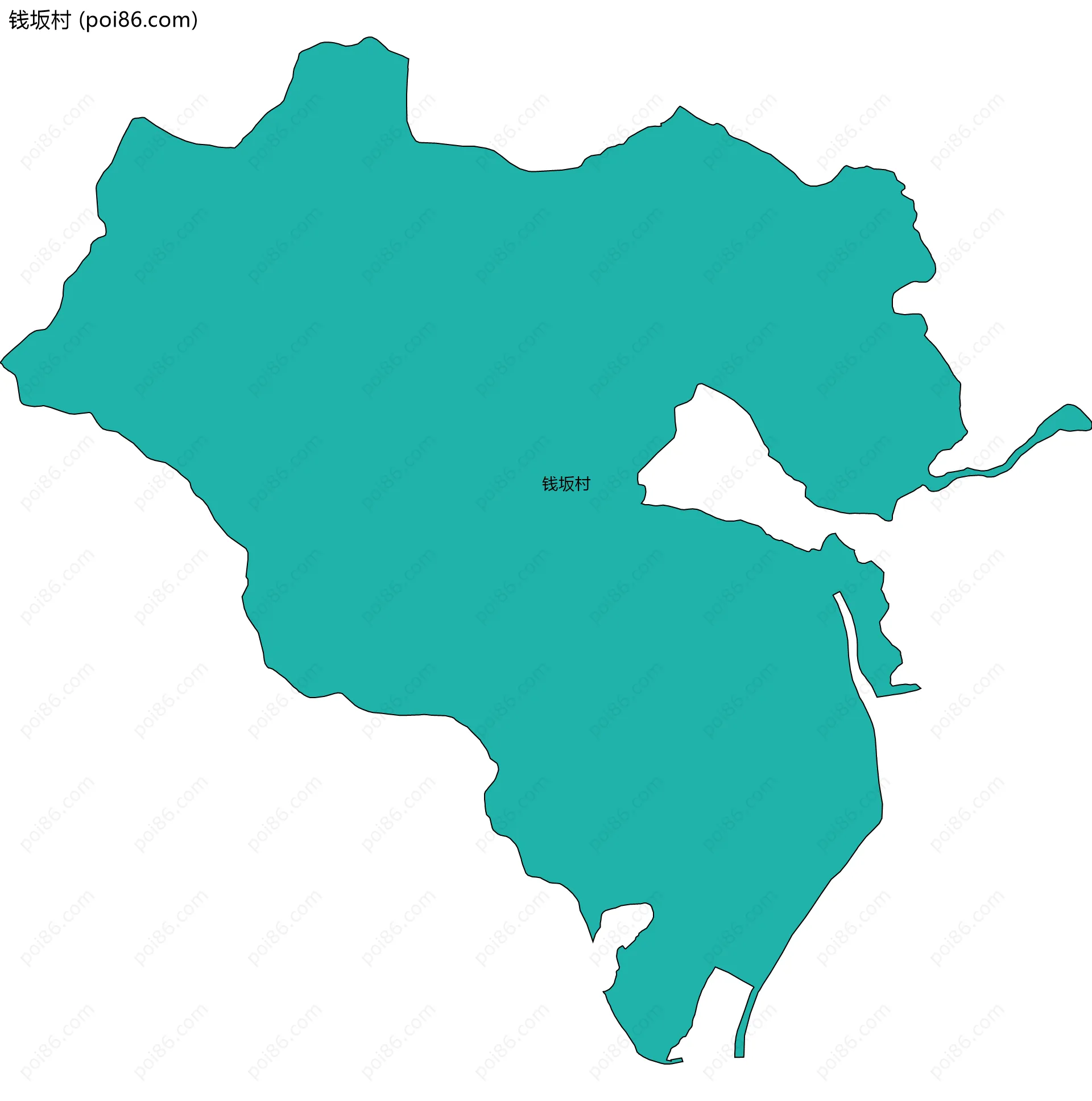 钱坂村边界地图