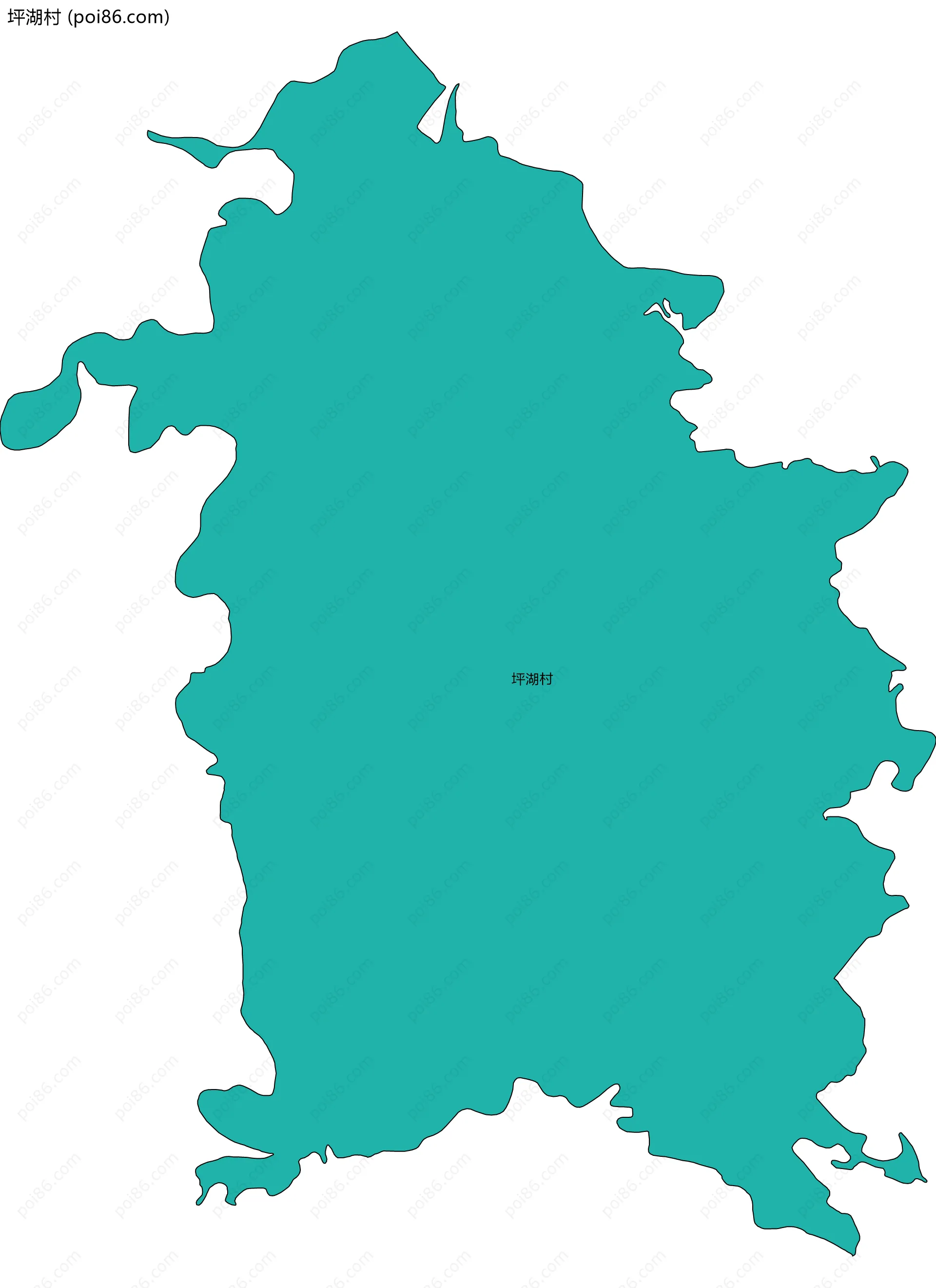 坪湖村边界地图